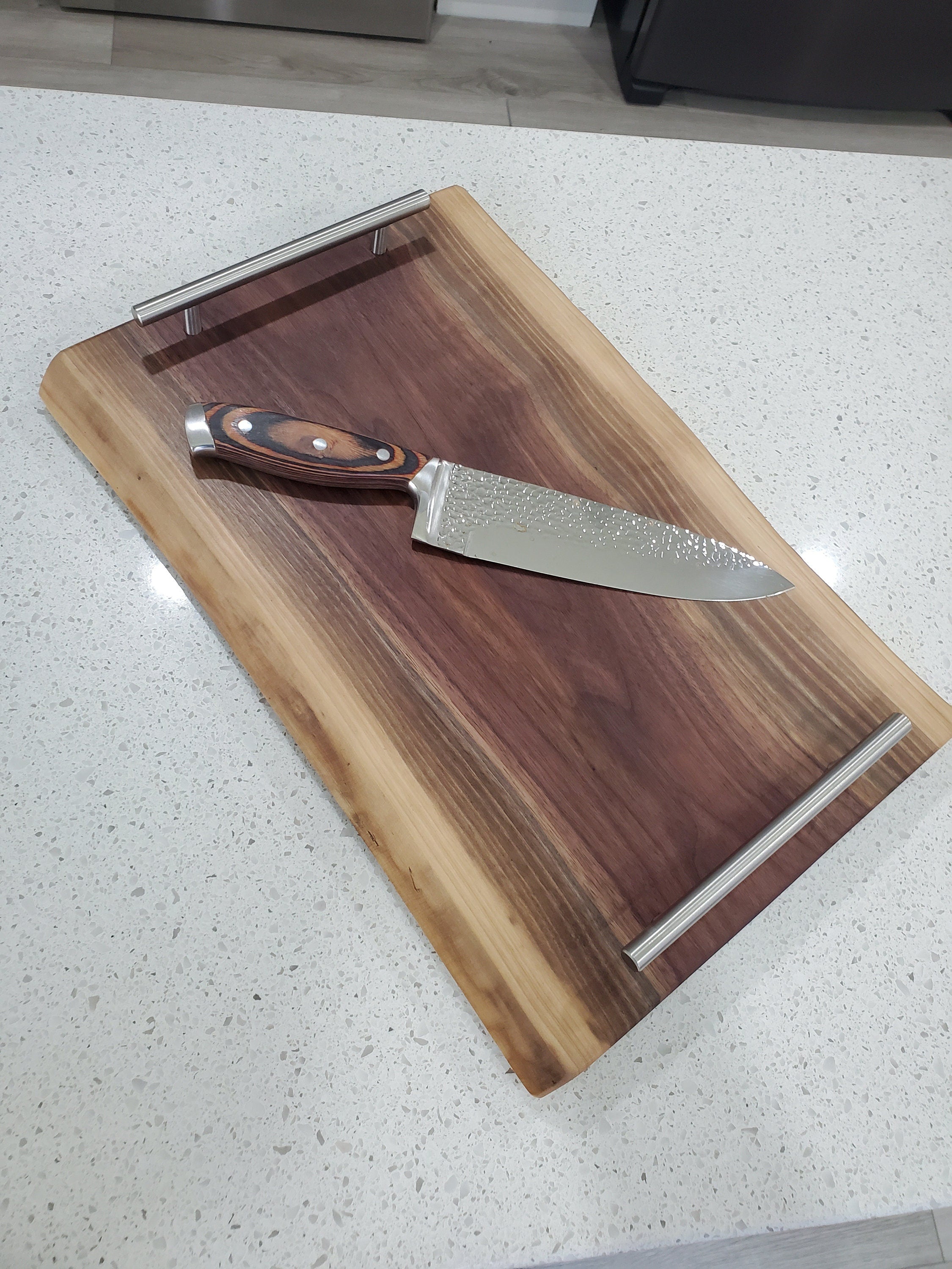 Serving Tray Board Live Edge Charcuterie Board For Serving Walnut Wood Food Tray For Dining