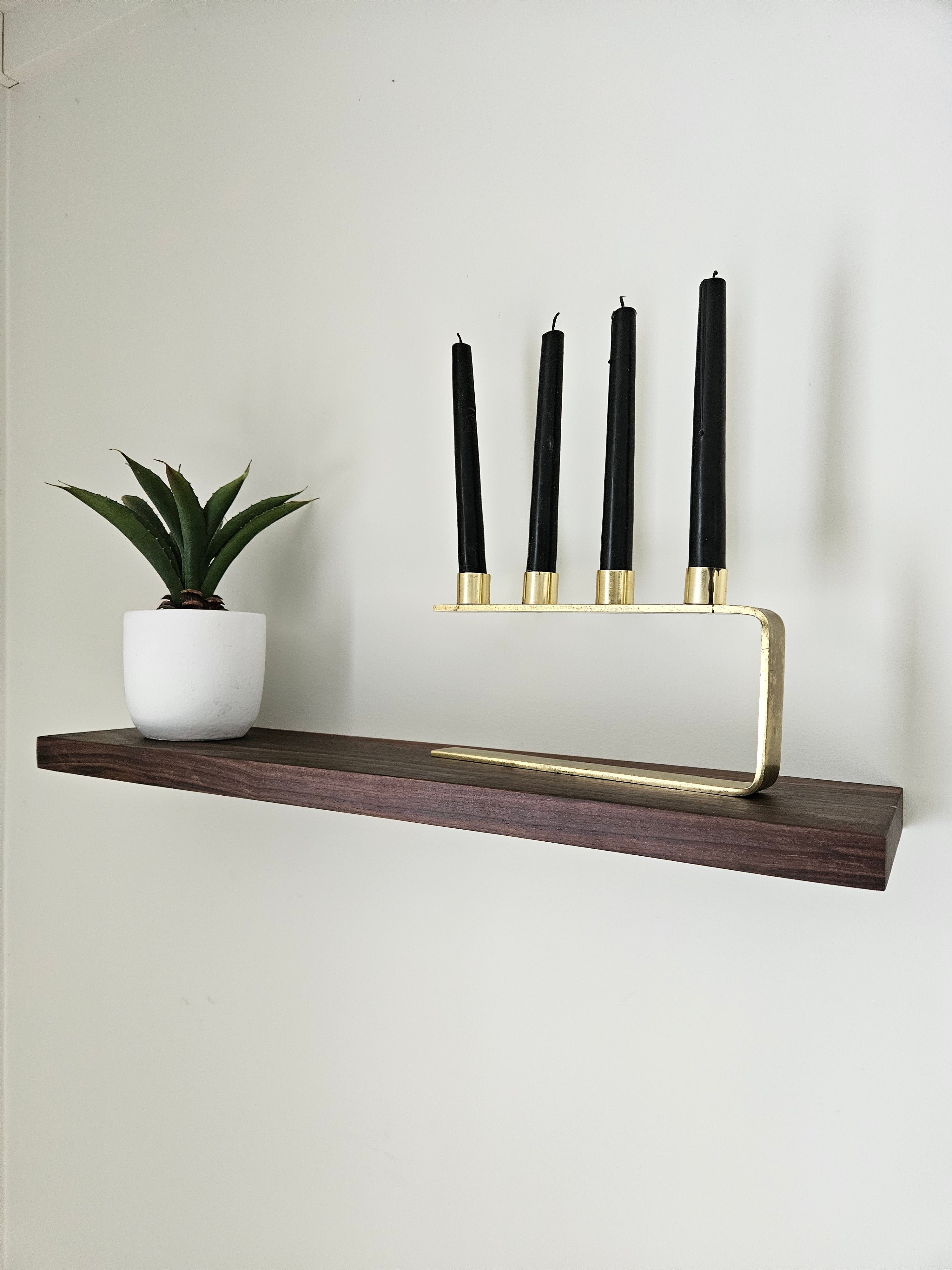 Walnut Wood Floating Shelves