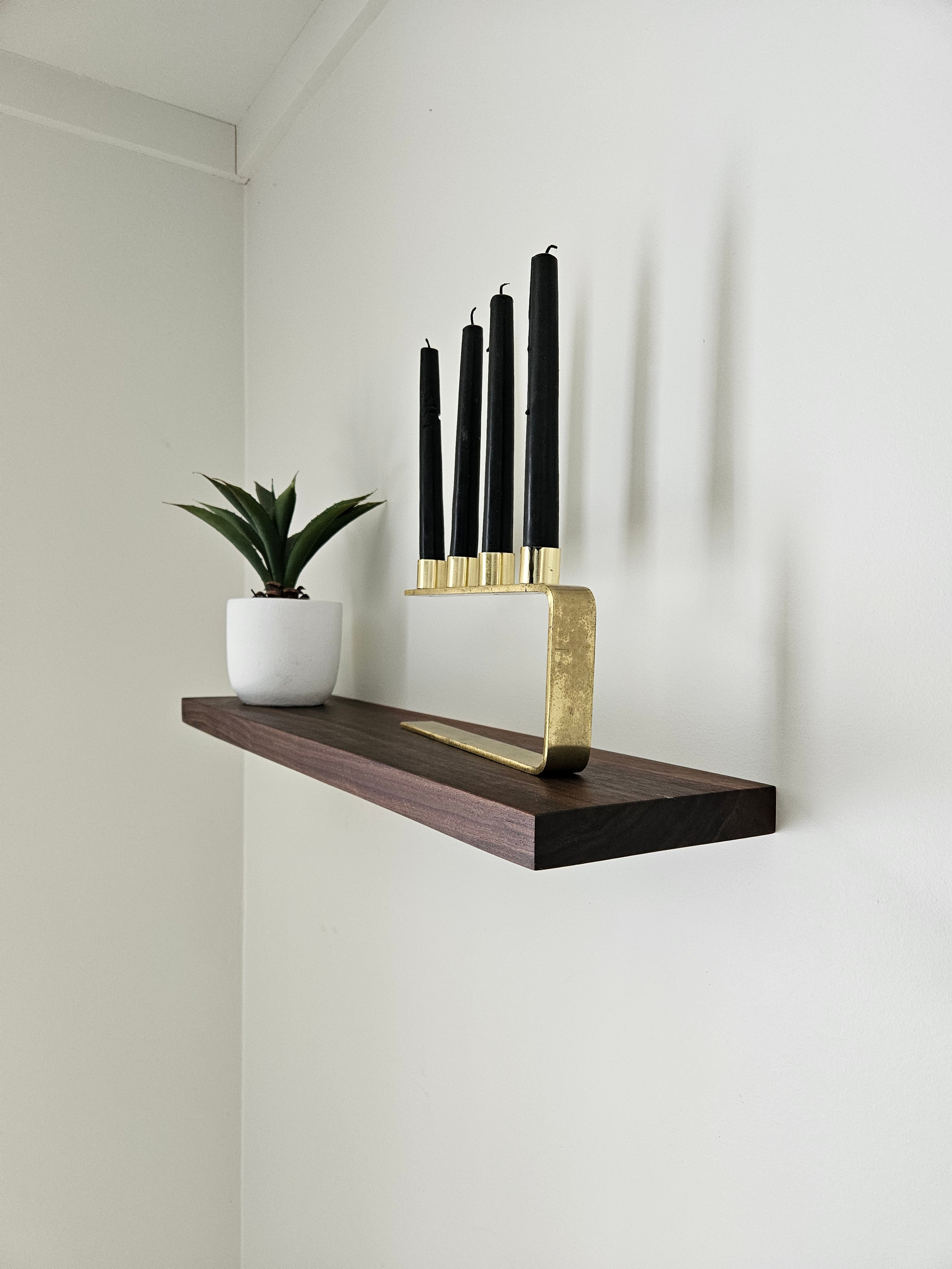 Walnut Wood Floating Shelves