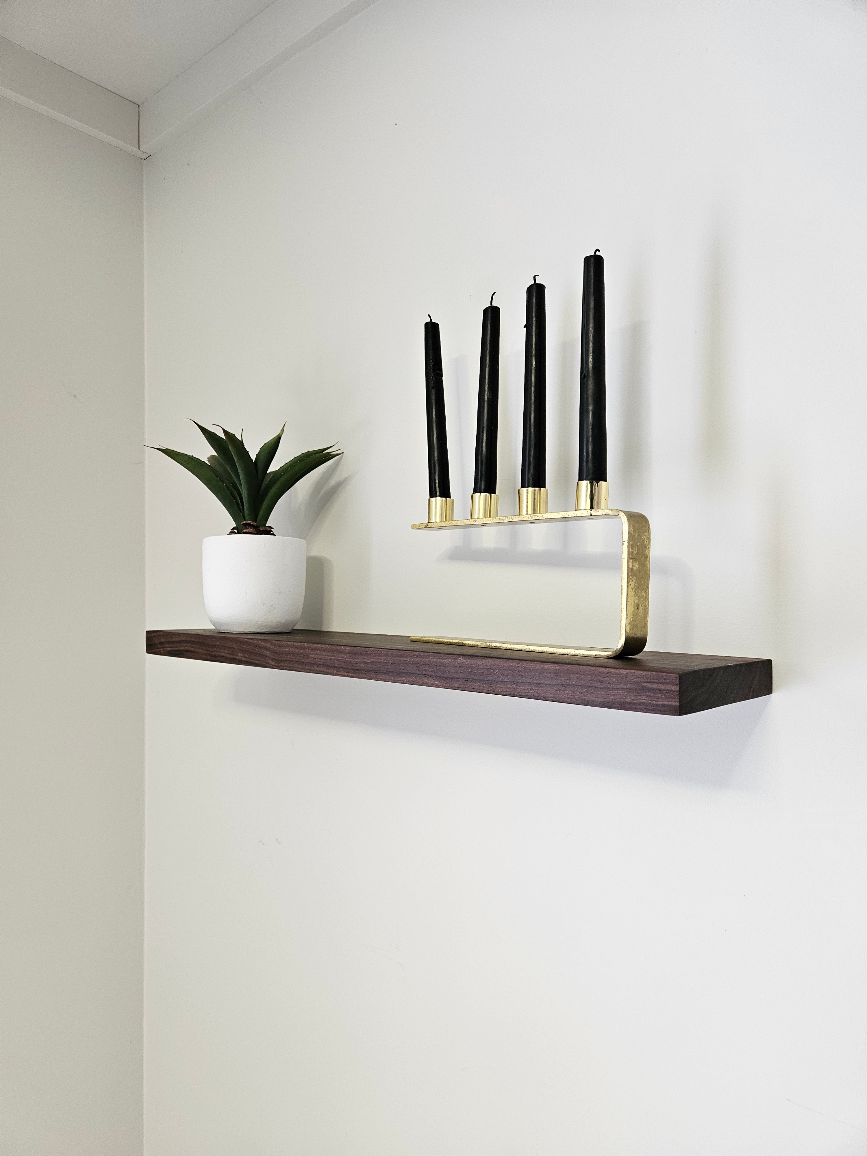 Walnut Wood Floating Shelves