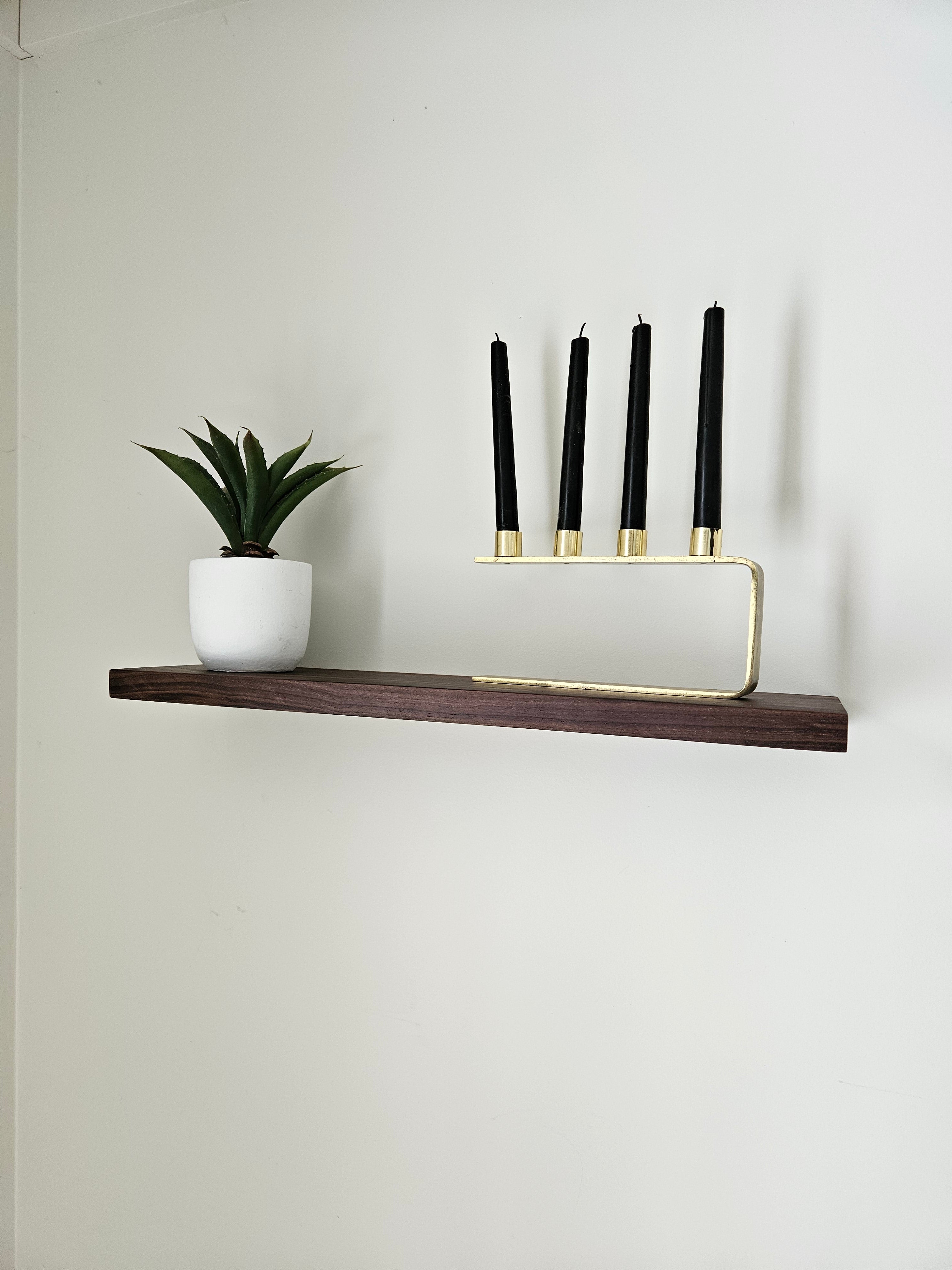 Walnut Wood Floating Shelves