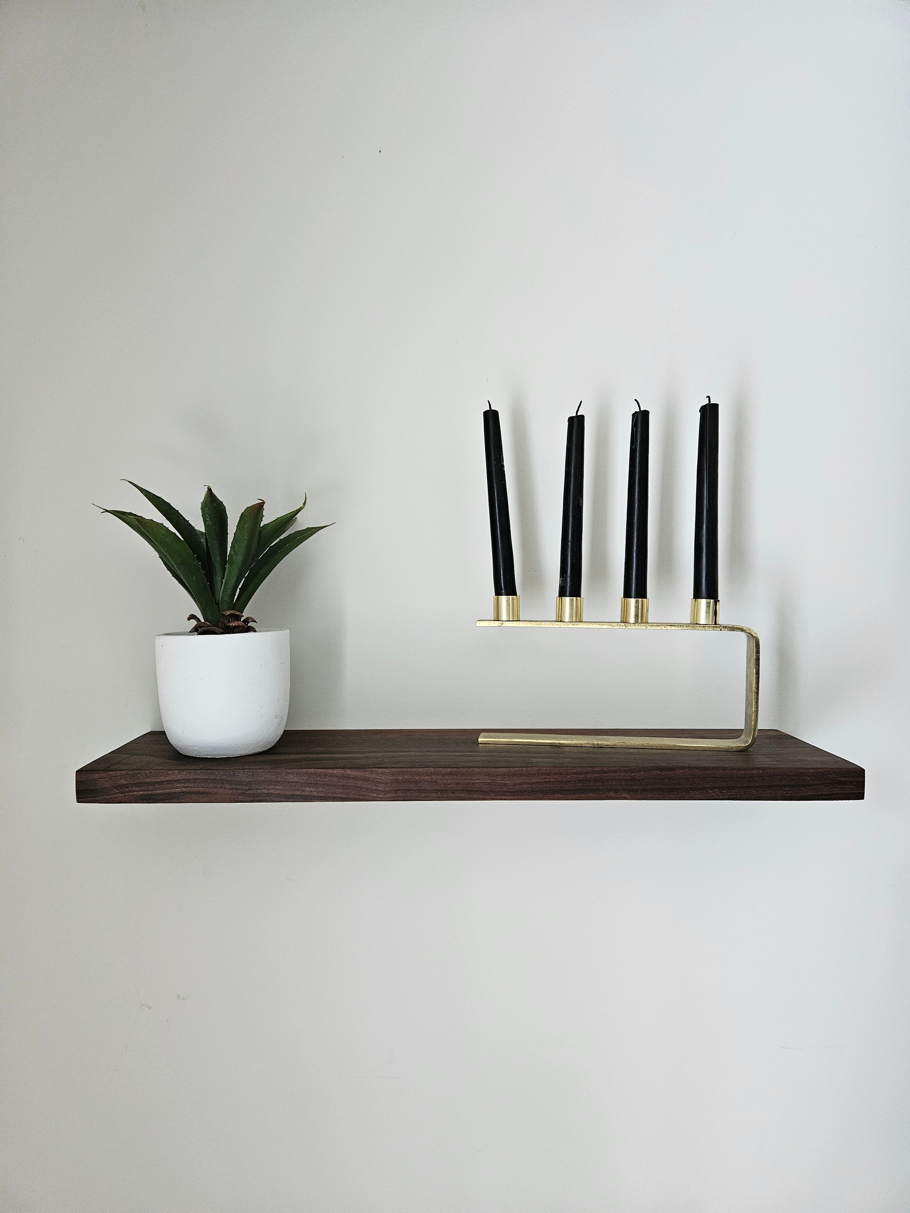 Walnut Wood Floating Shelves