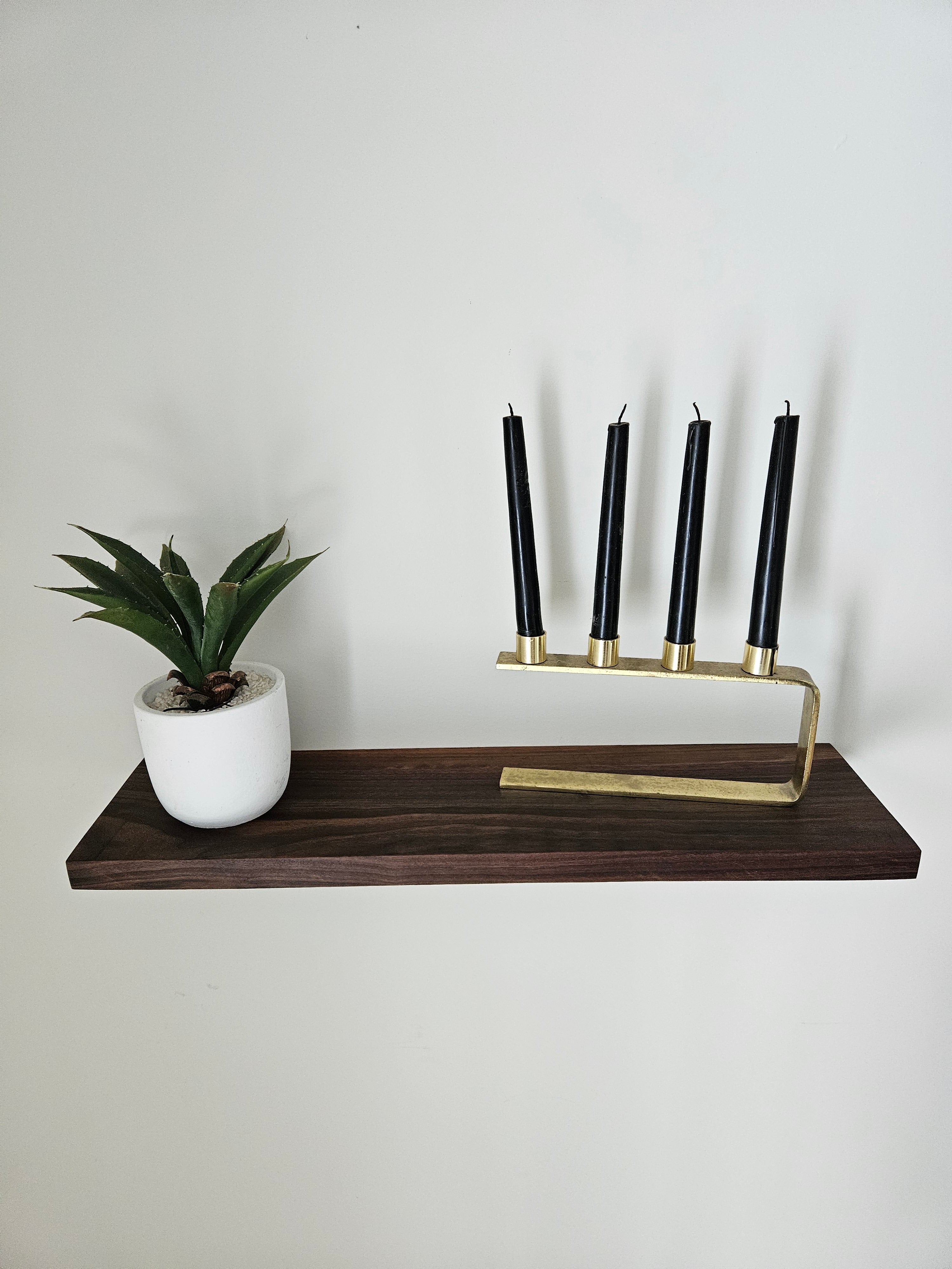 Walnut Wood Floating Shelves