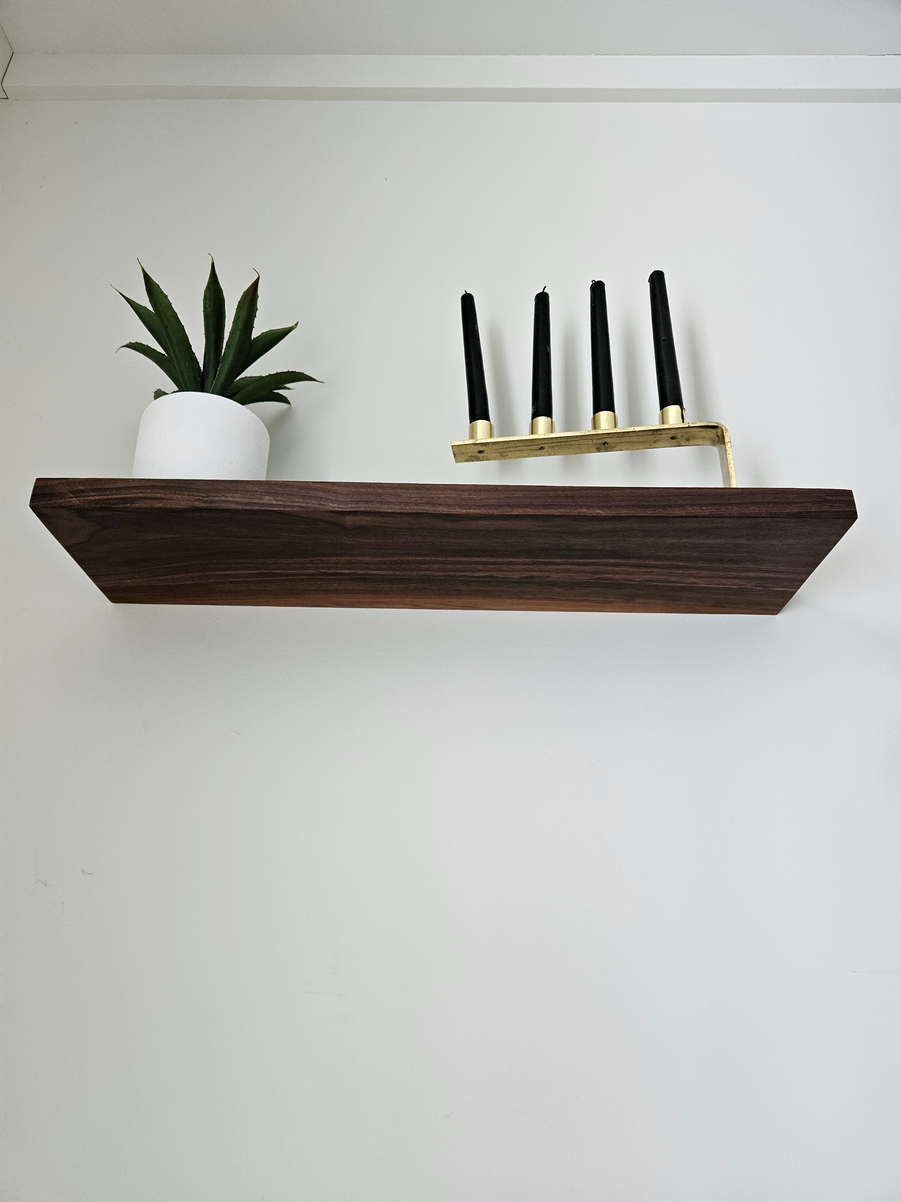 Walnut Wood Floating Shelves