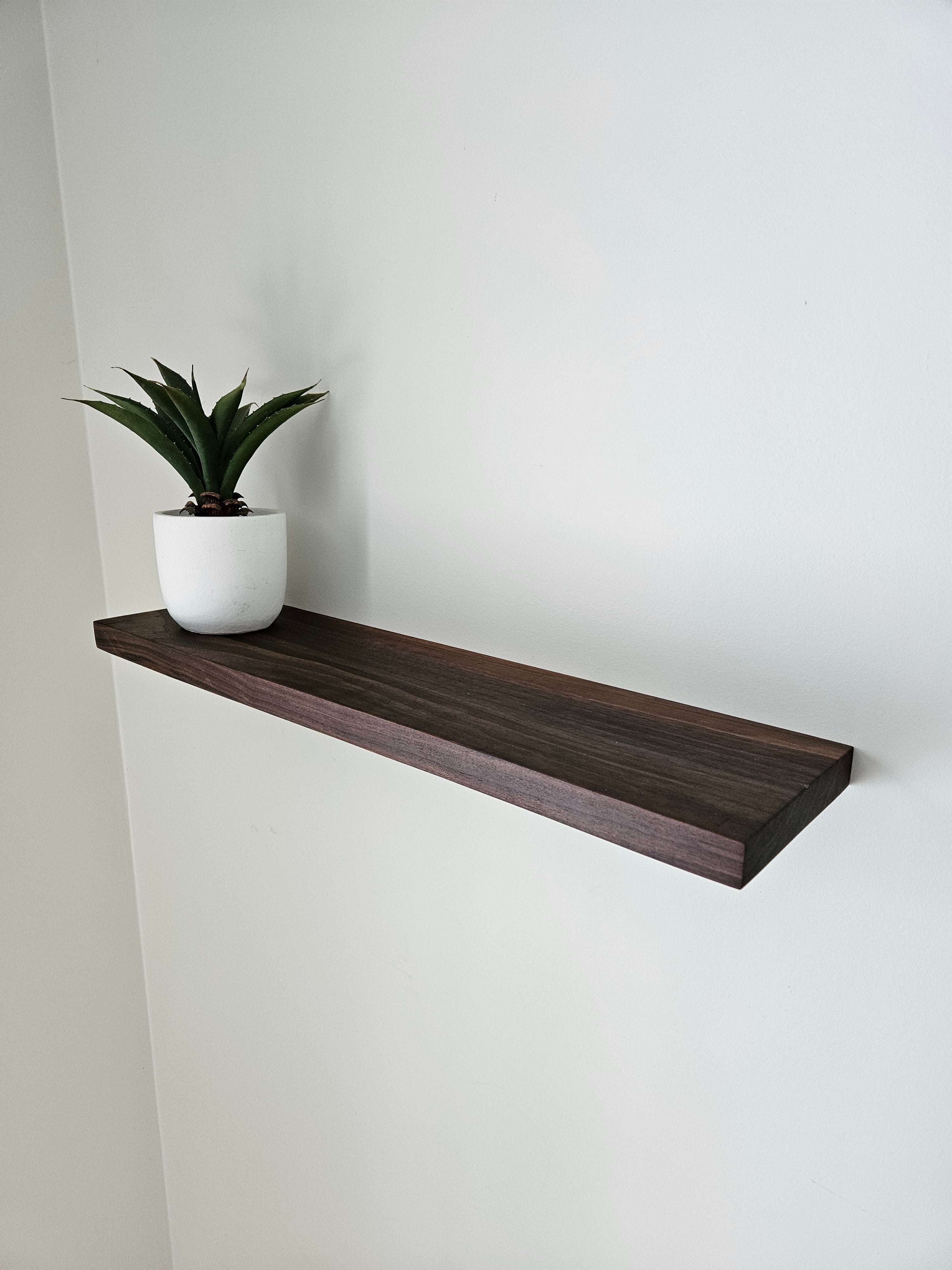 Walnut Wood Floating Shelves