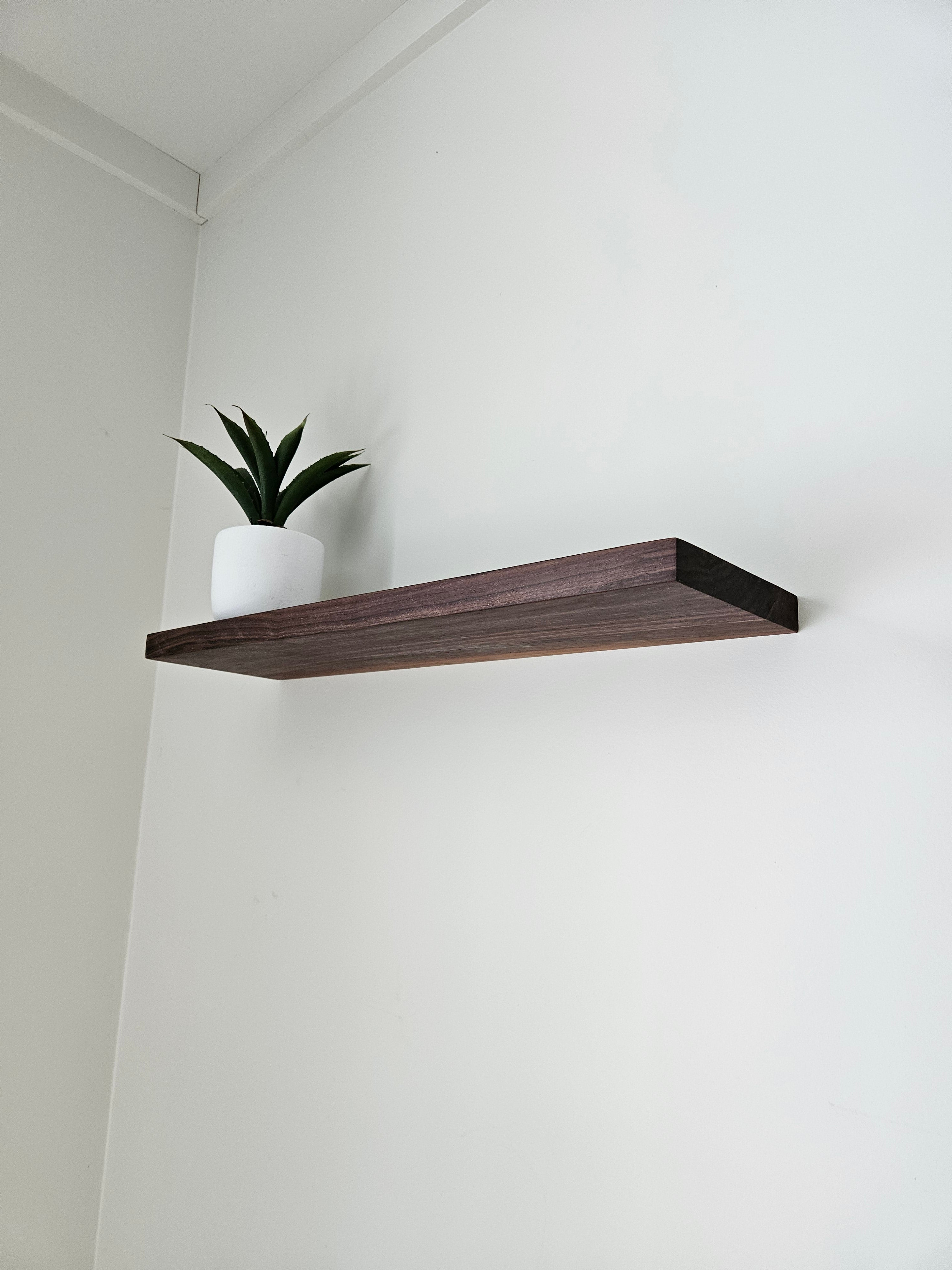 Walnut Wood Floating Shelves