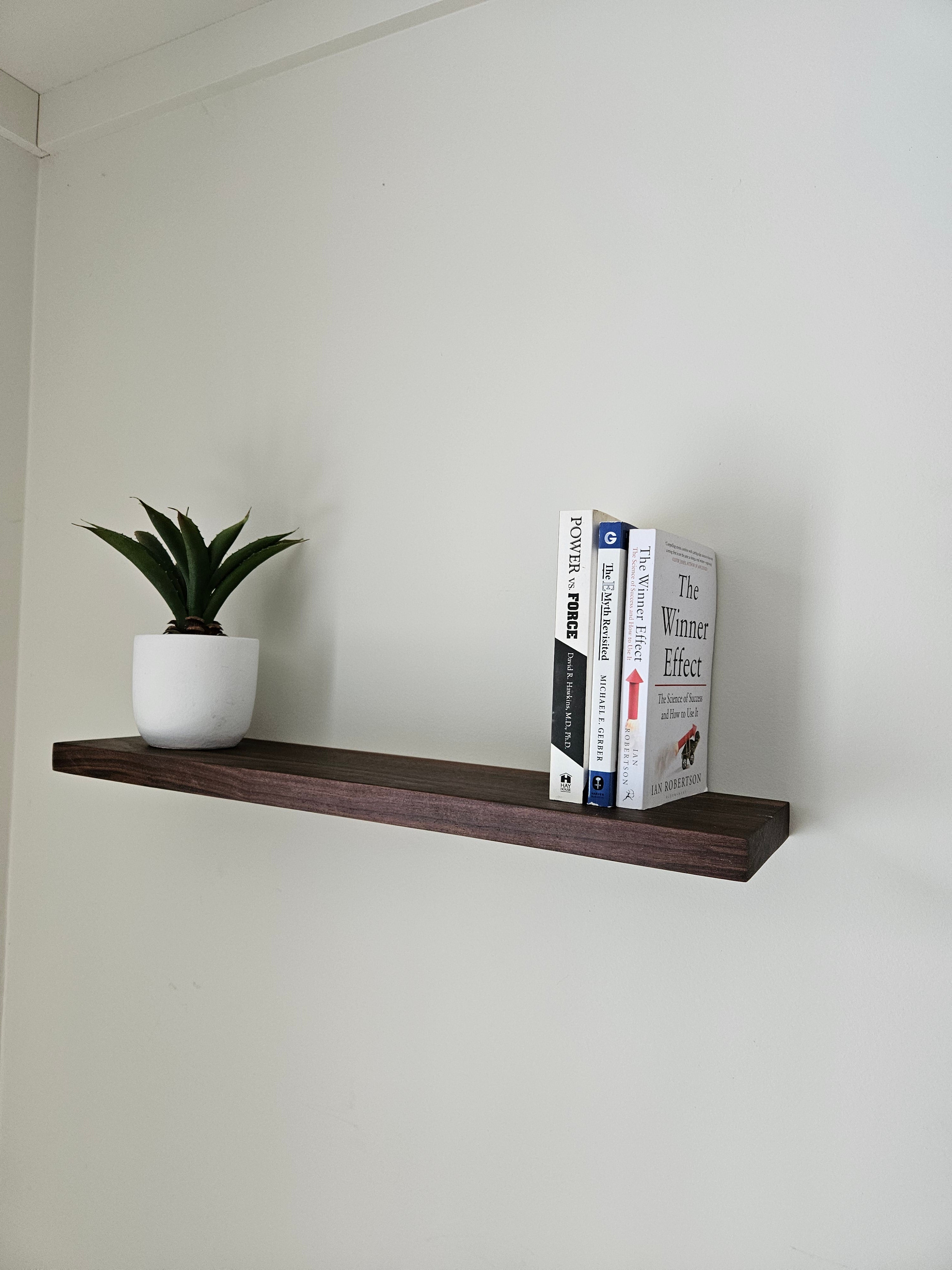 Walnut Wood Floating Shelves