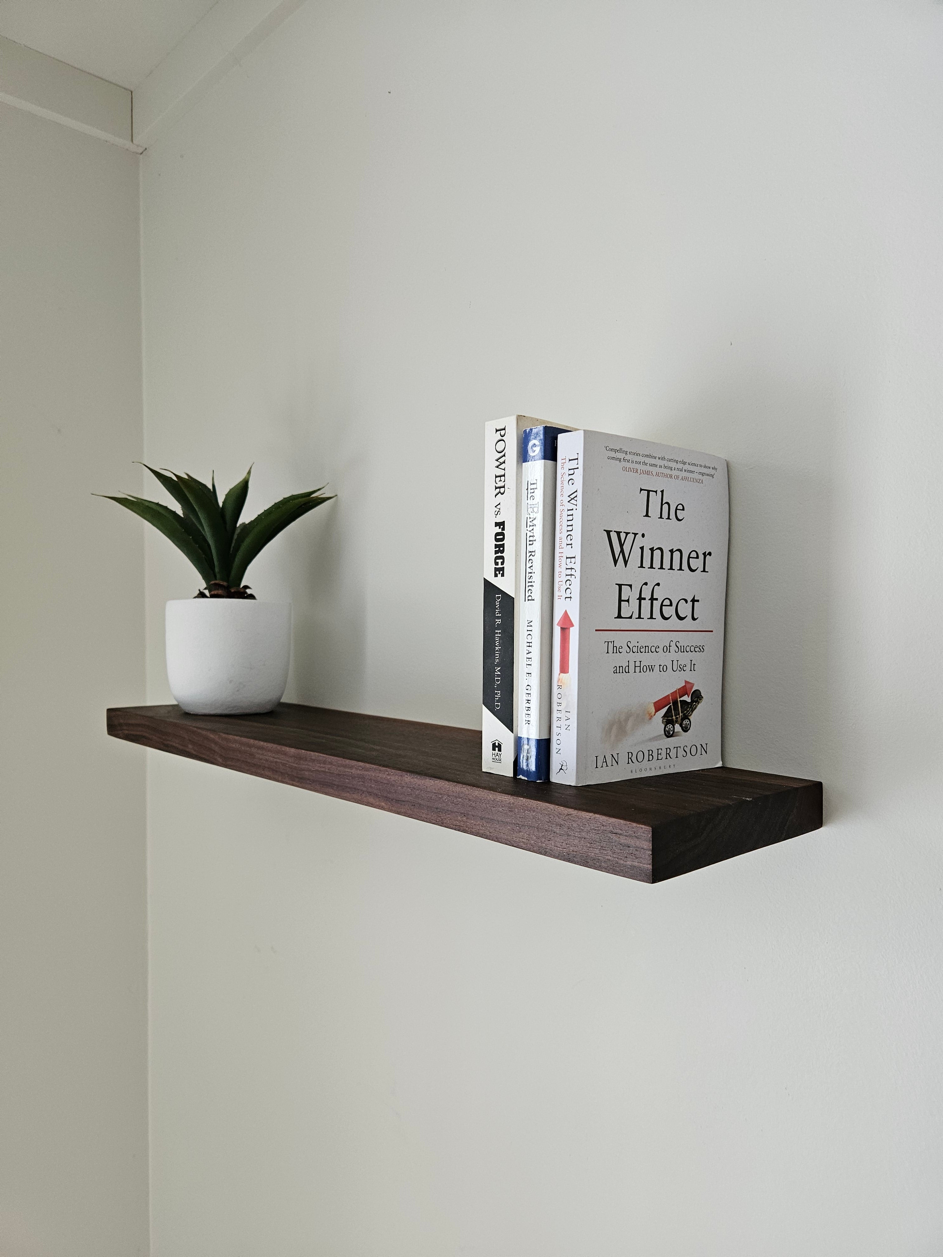 Walnut Wood Floating Shelves