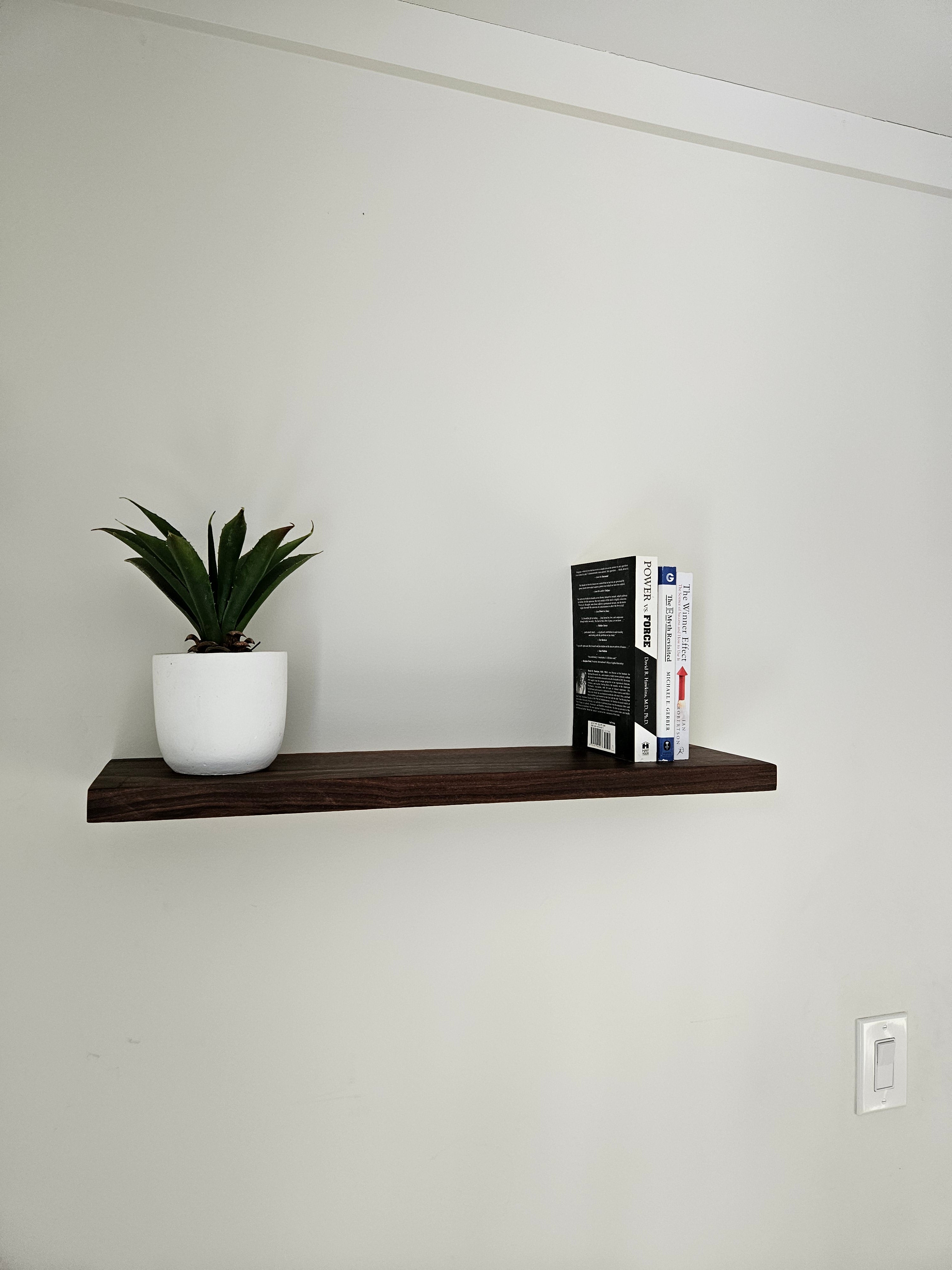 Walnut Wood Floating Shelves