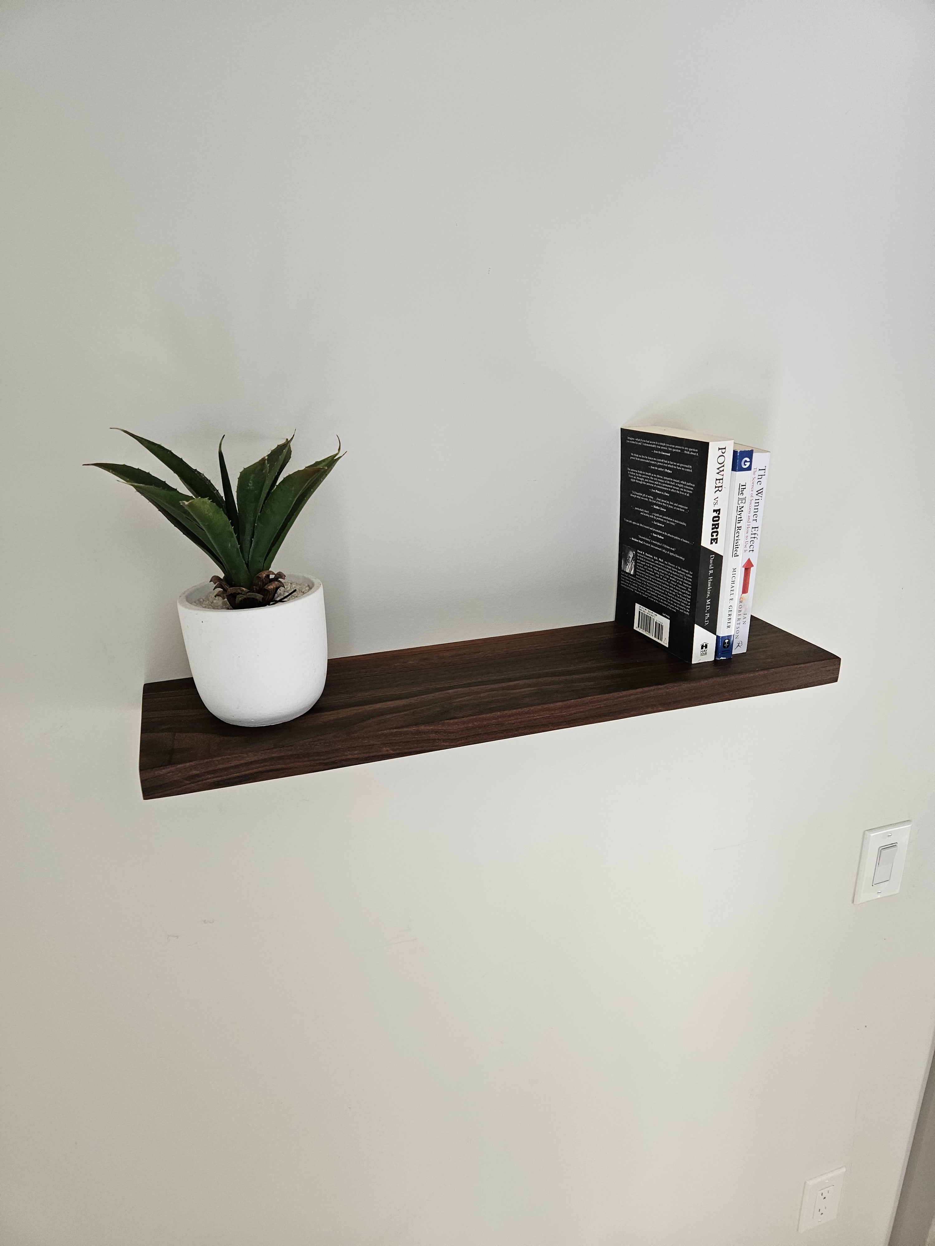 Walnut Wood Floating Shelves