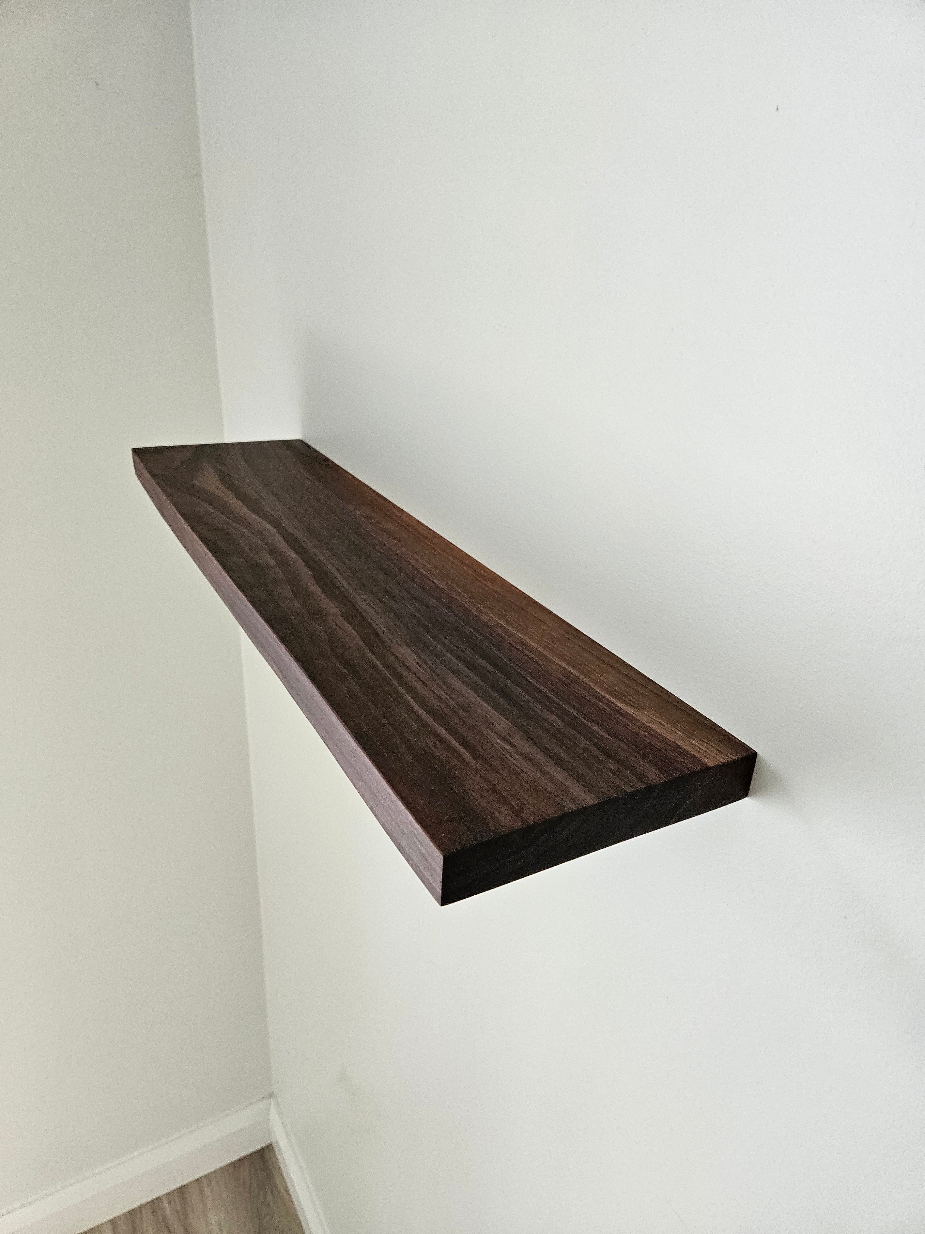 Walnut Wood Floating Shelves