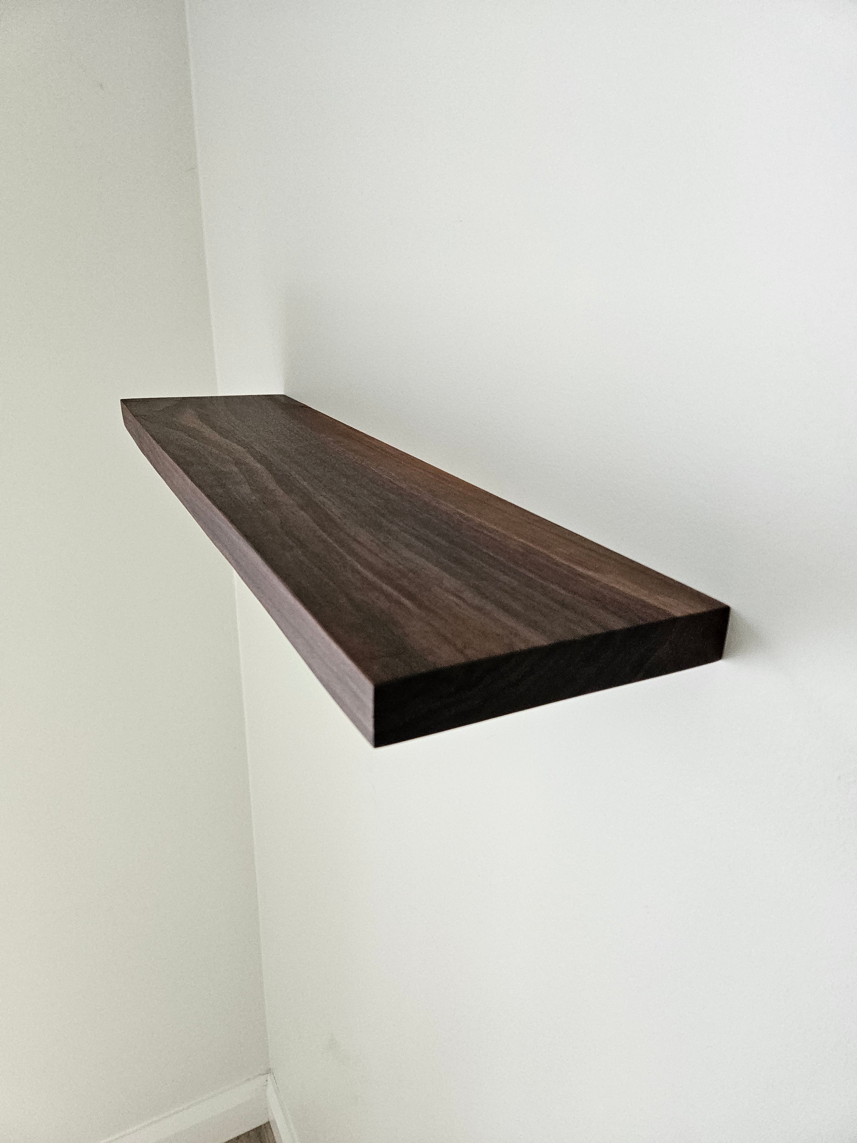 Walnut Wood Floating Shelves