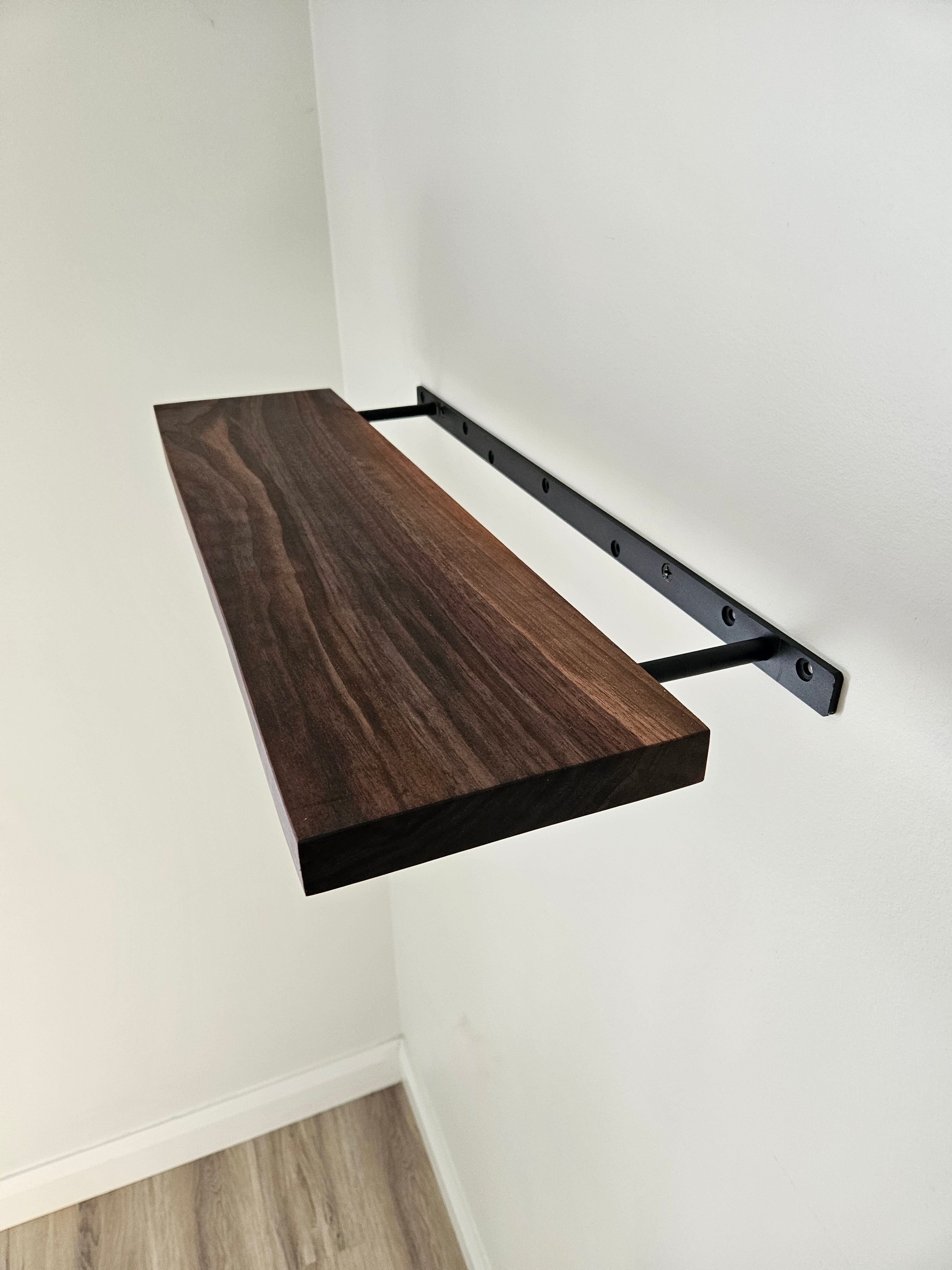 Walnut Wood Floating Shelves