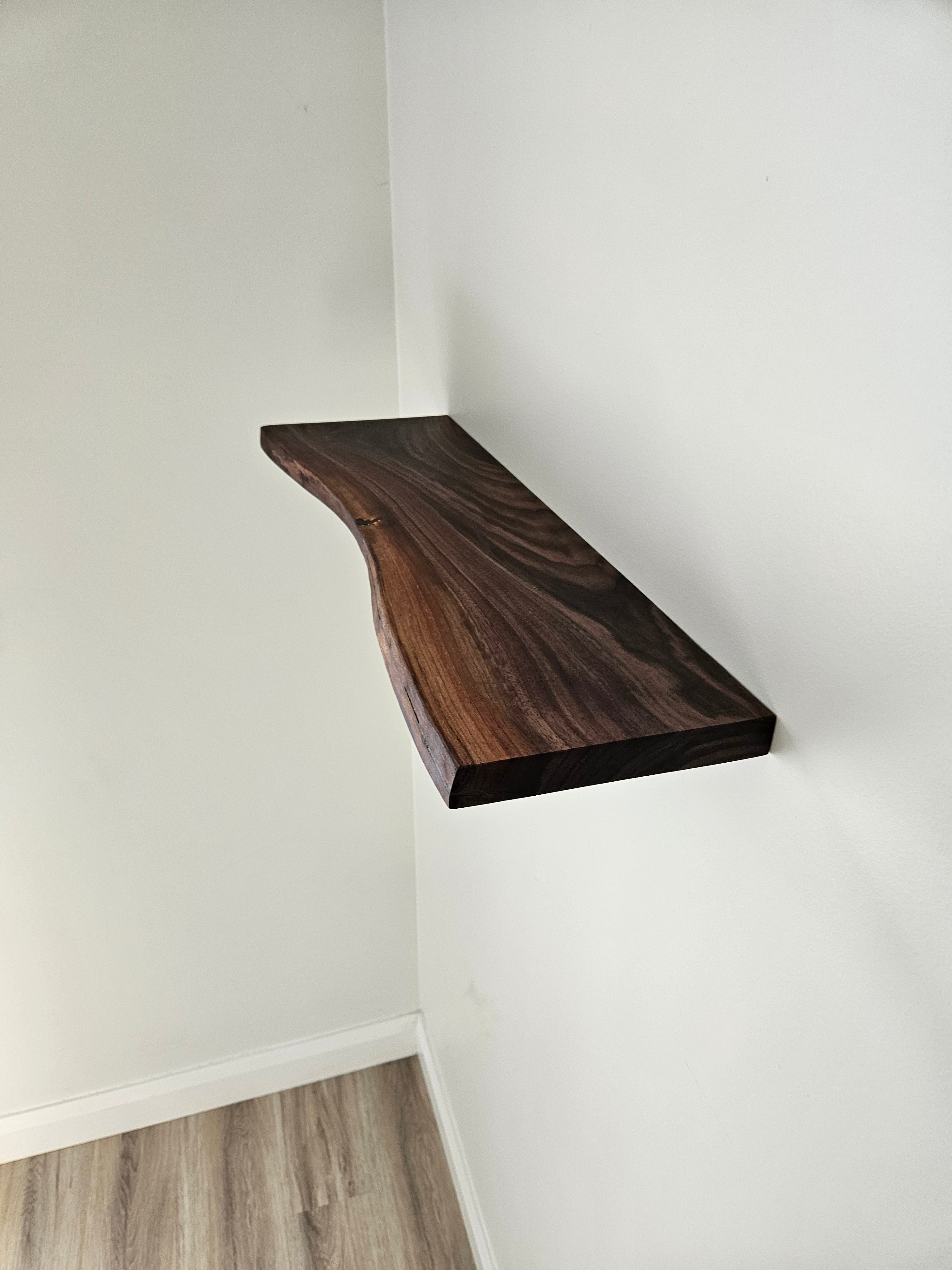 Live Edge Walnut Floating Shelves