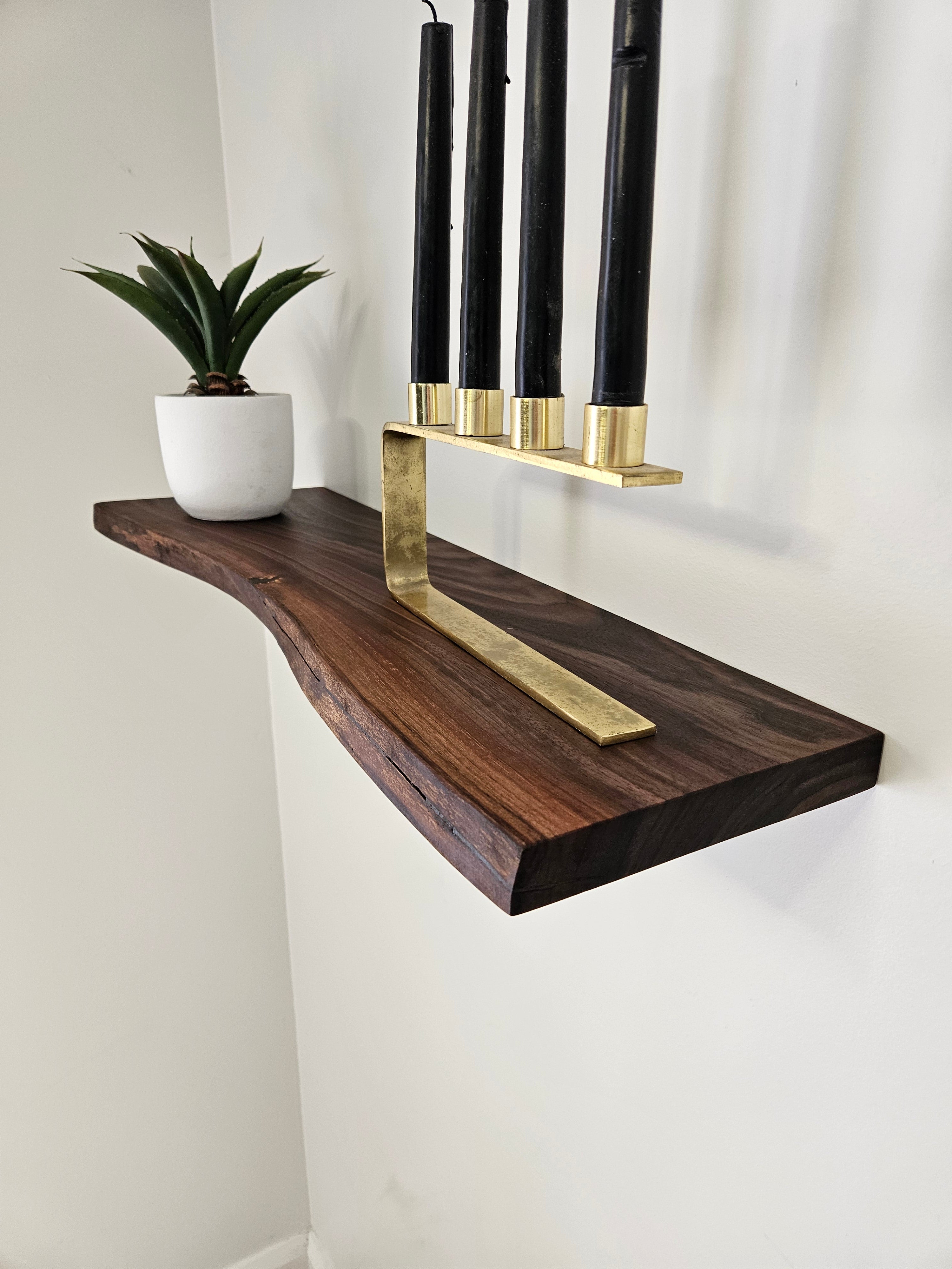 Live Edge Walnut Floating Shelves