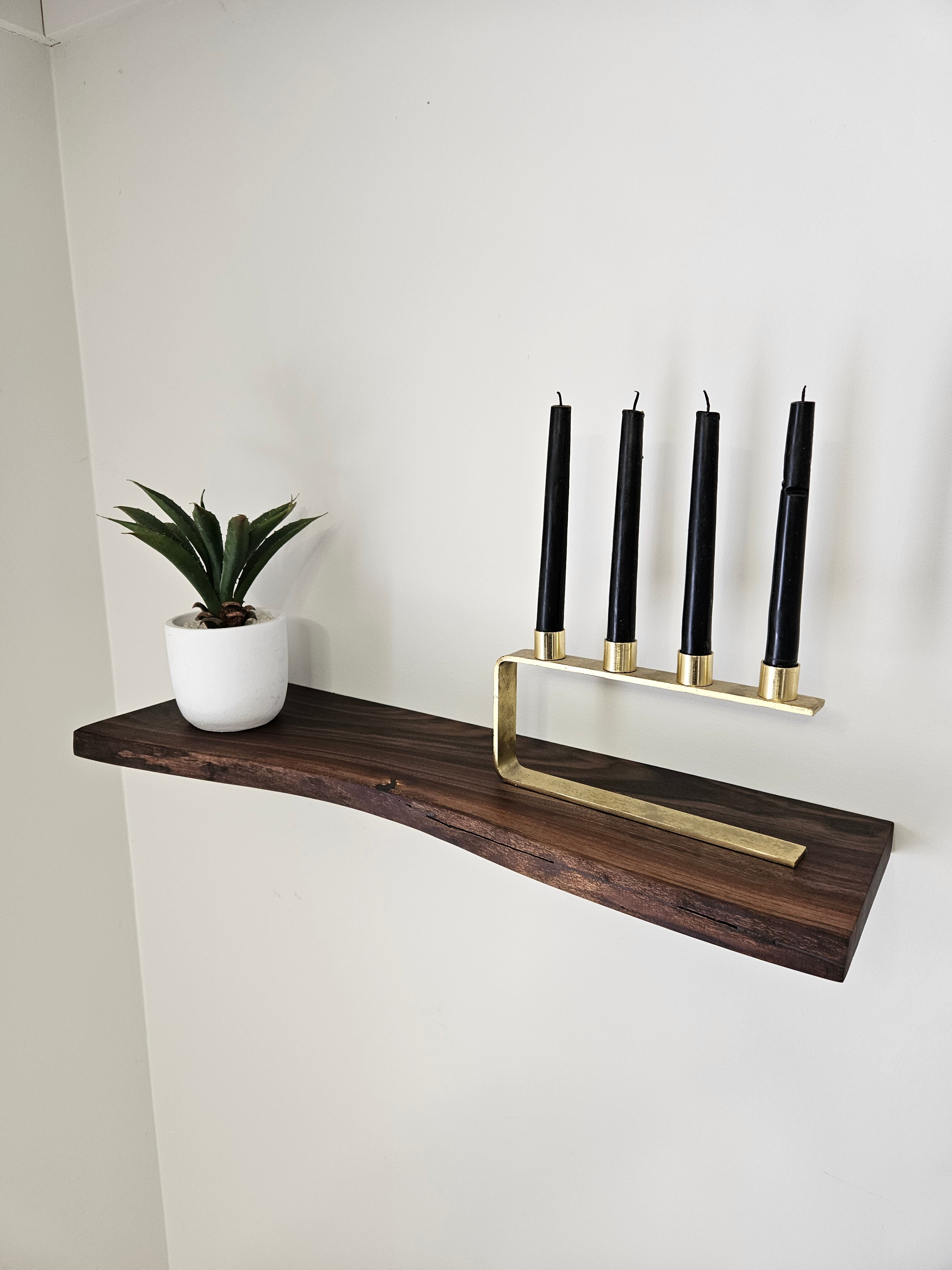 Live Edge Walnut Floating Shelves