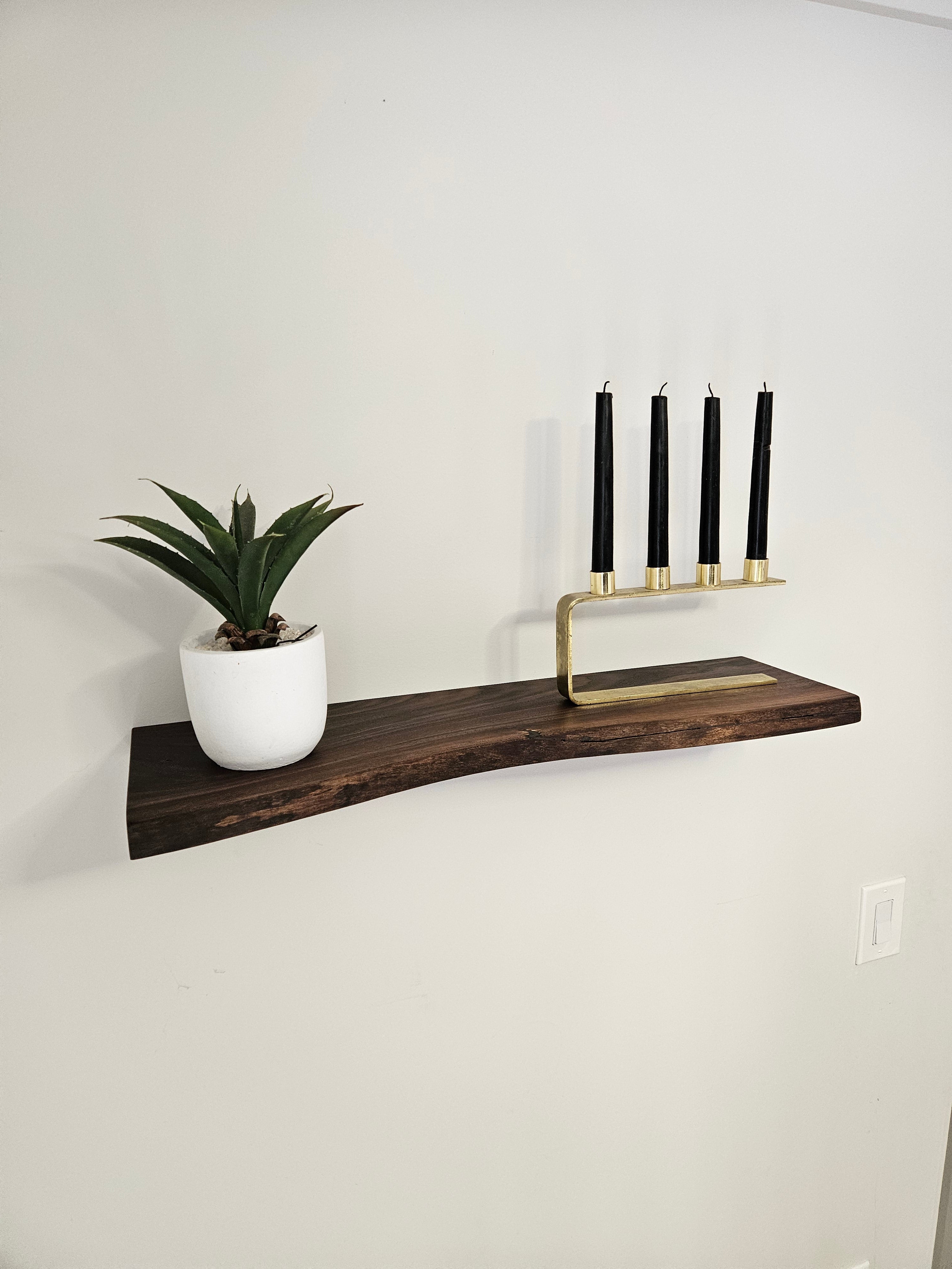 Live Edge Walnut Floating Shelves