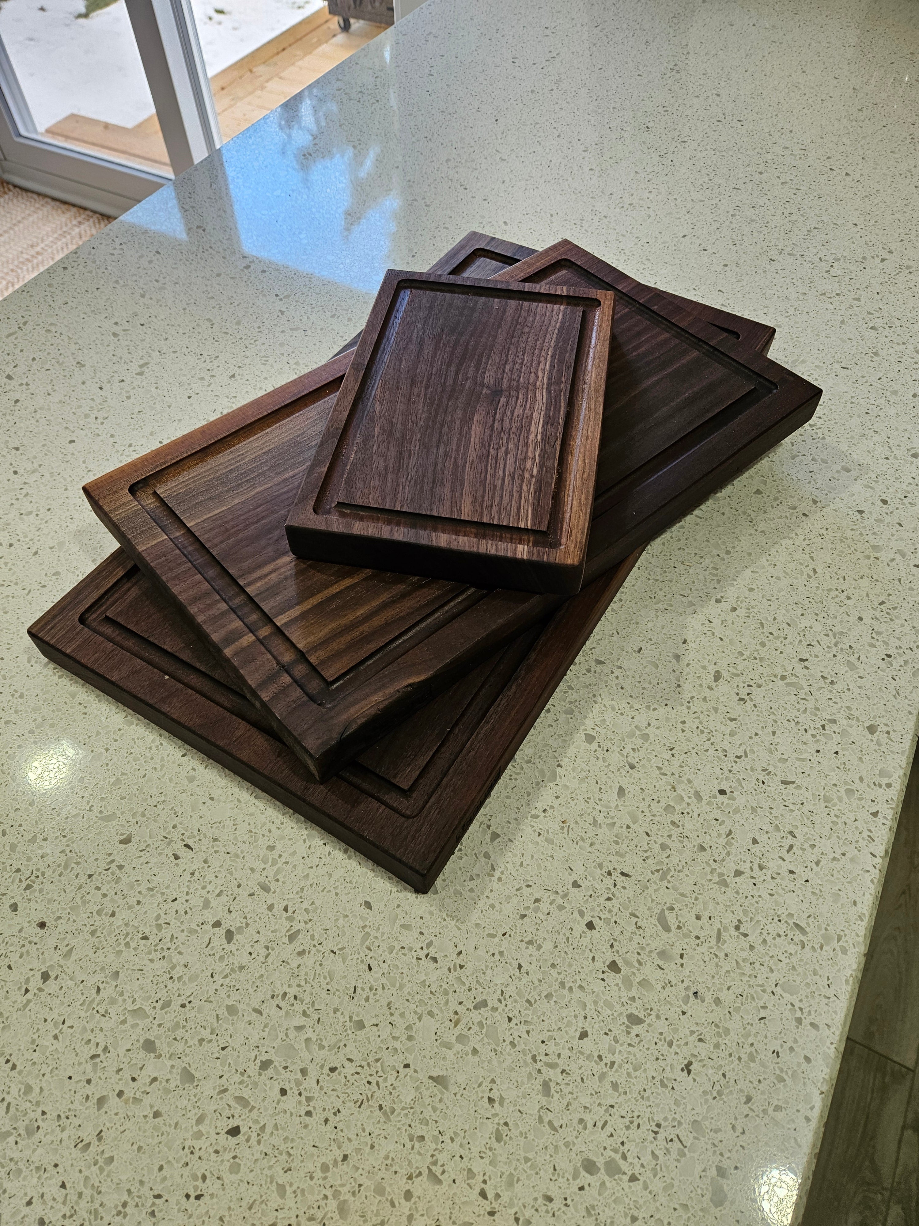Walnut Wood Cutting Board with Juice Groove Handmade Butcher Block