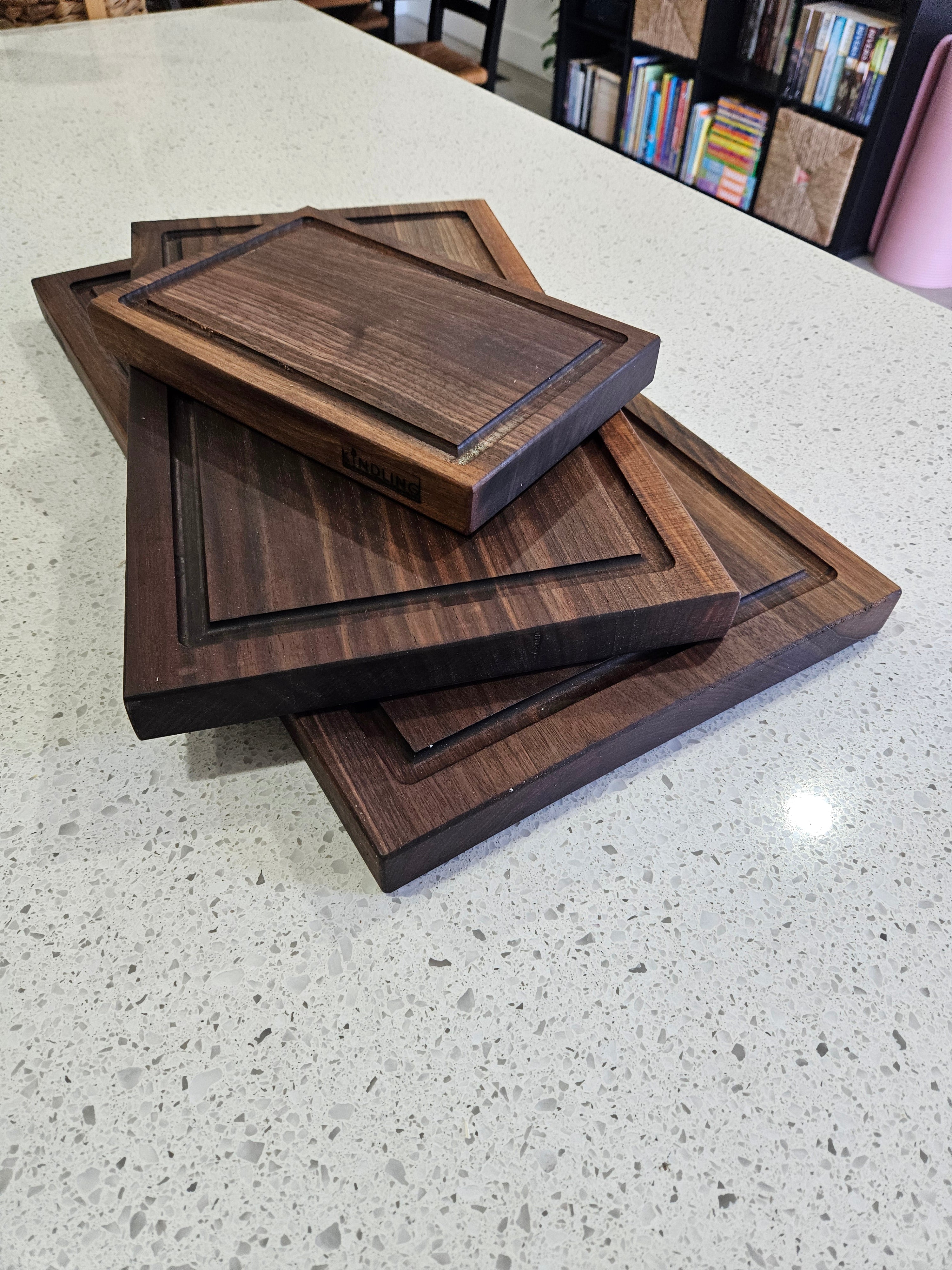 Walnut Wood Cutting Board with Juice Groove Handmade Butcher Block
