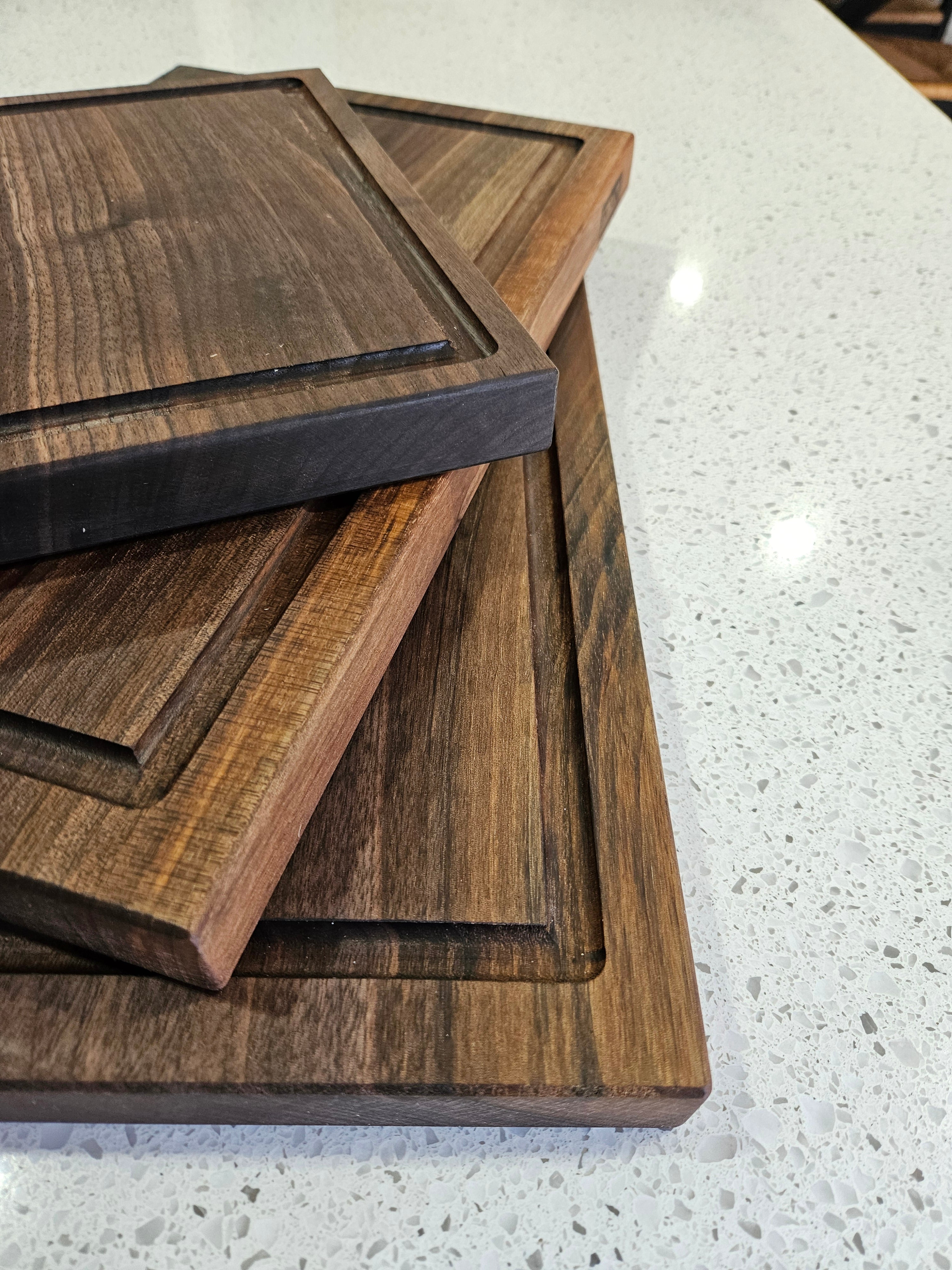 Walnut Wood Cutting Board with Juice Groove Handmade Butcher Block