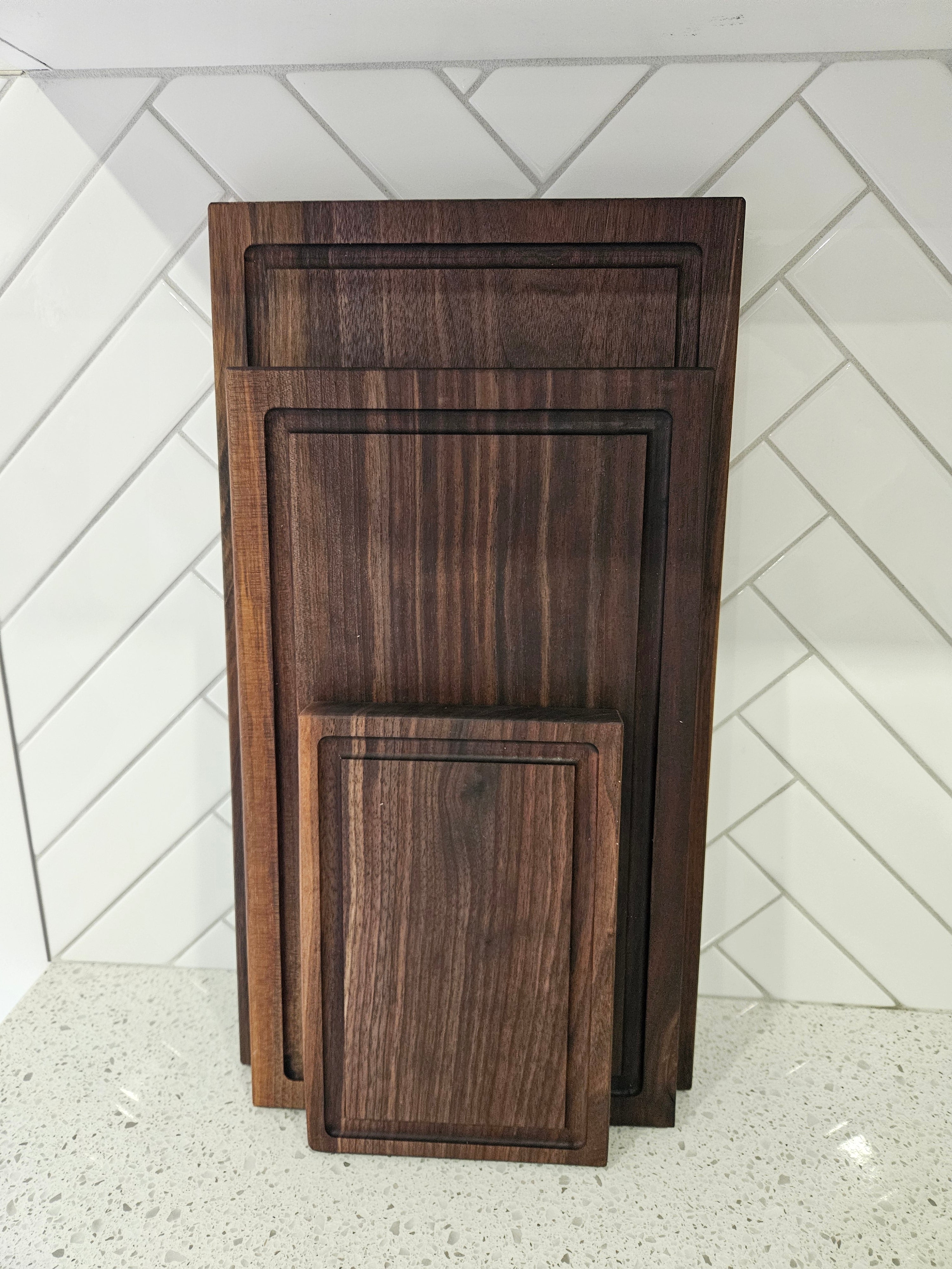 Walnut Wood Cutting Board with Juice Groove Handmade Butcher Block
