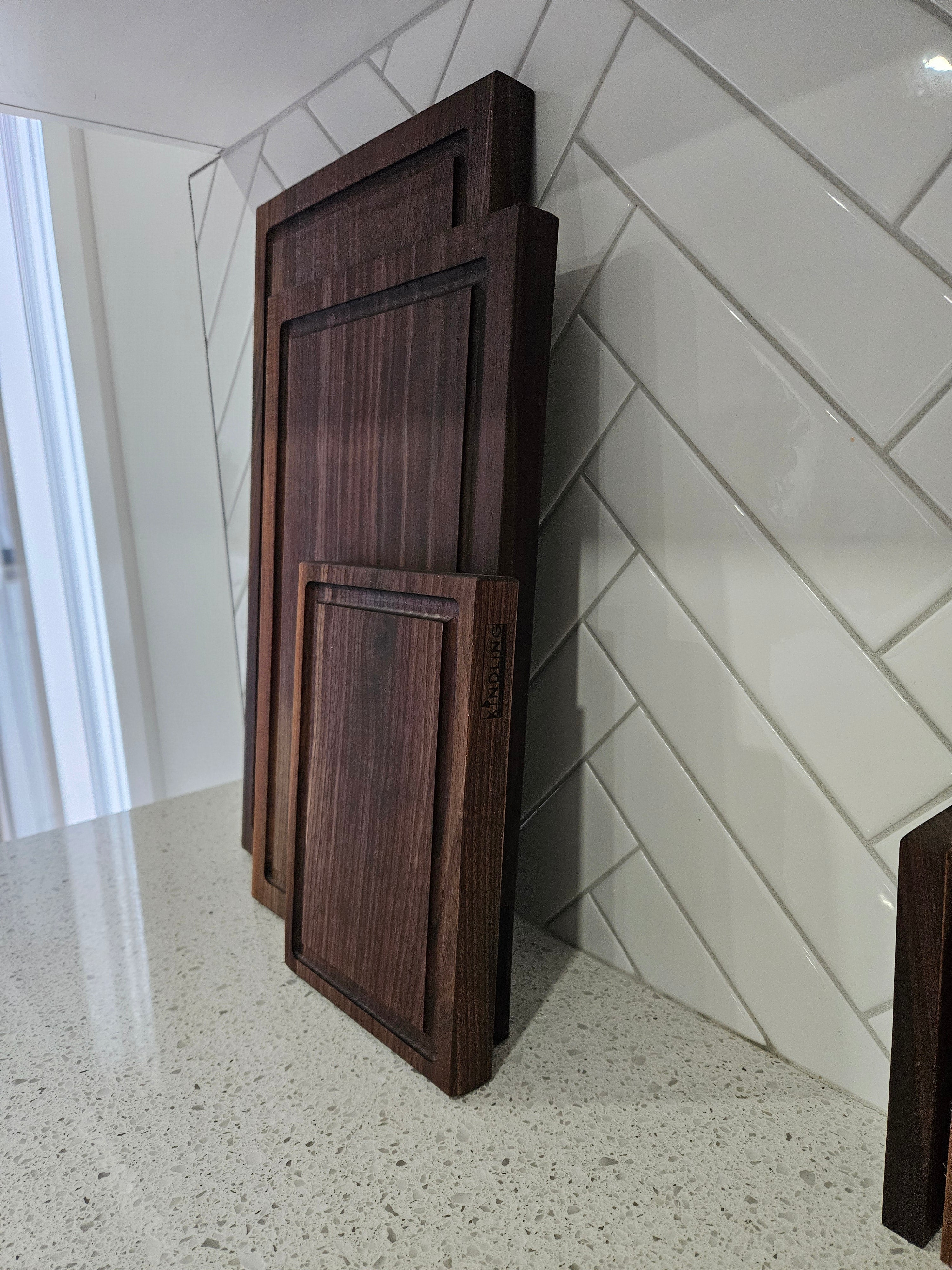 Walnut Wood Cutting Board with Juice Groove Handmade Butcher Block