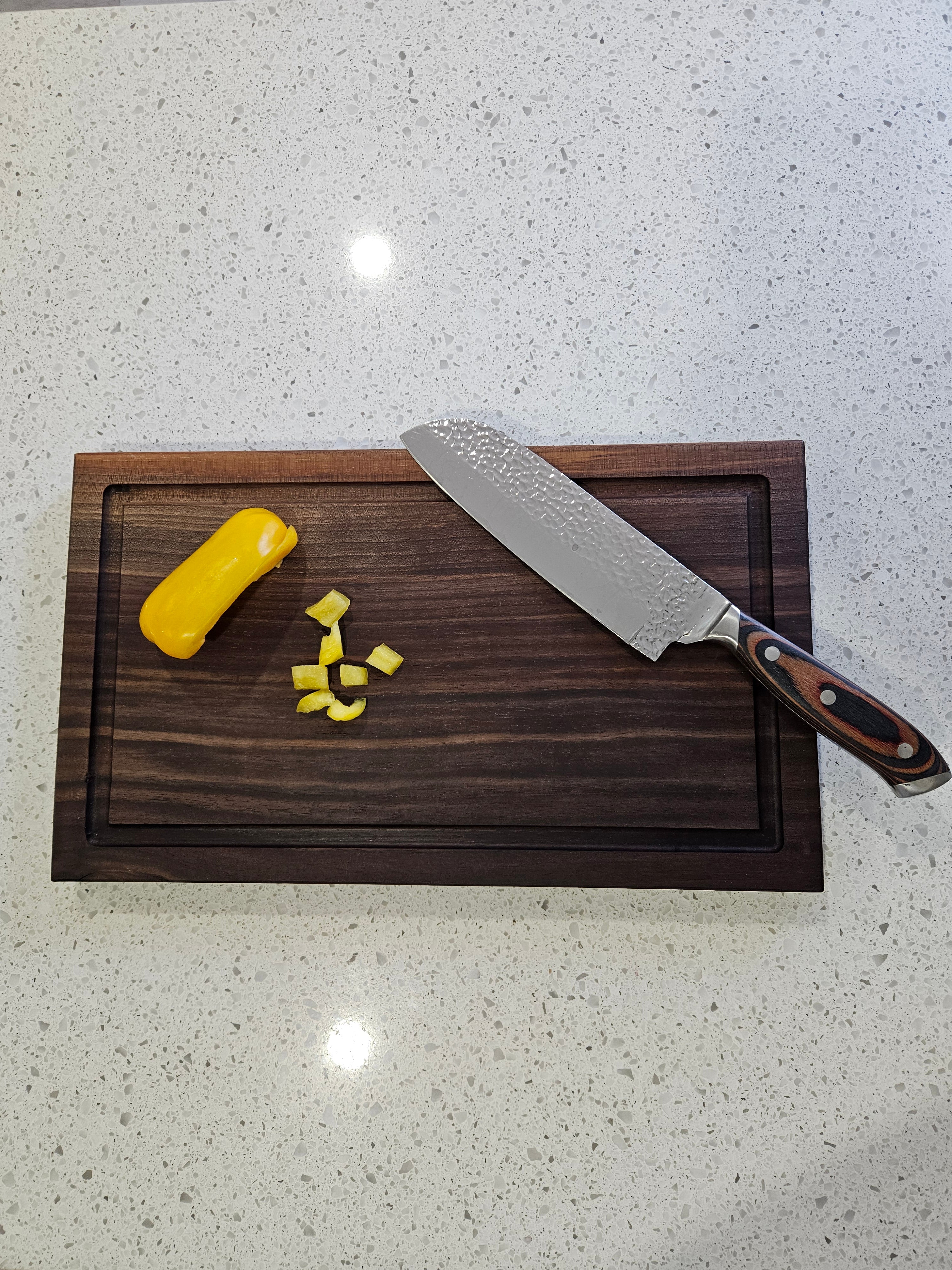 Walnut Wood Cutting Board with Juice Groove Handmade Butcher Block