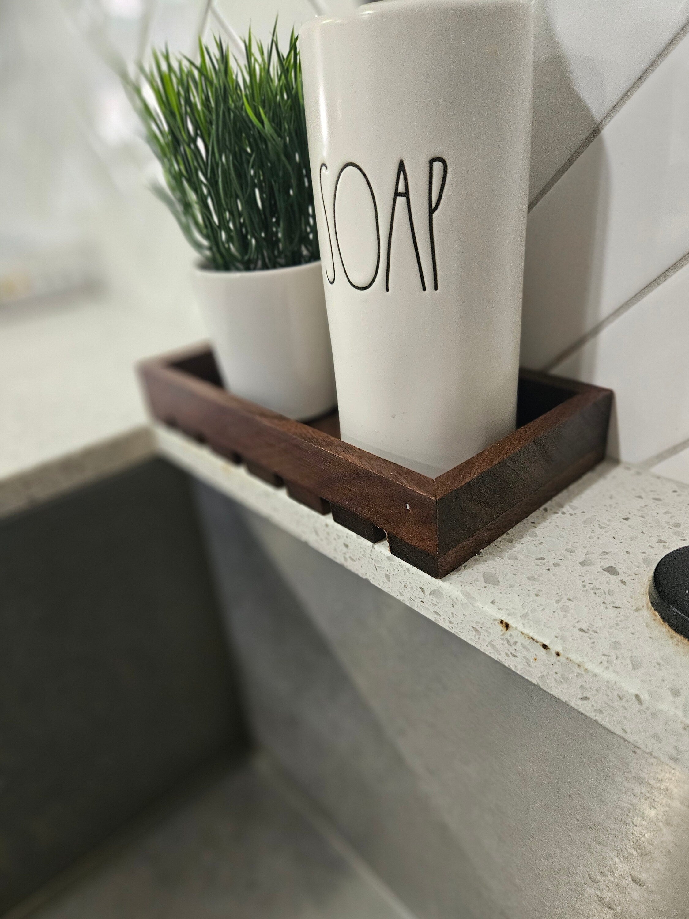 Walnut Wood Vanity Organizer Tray