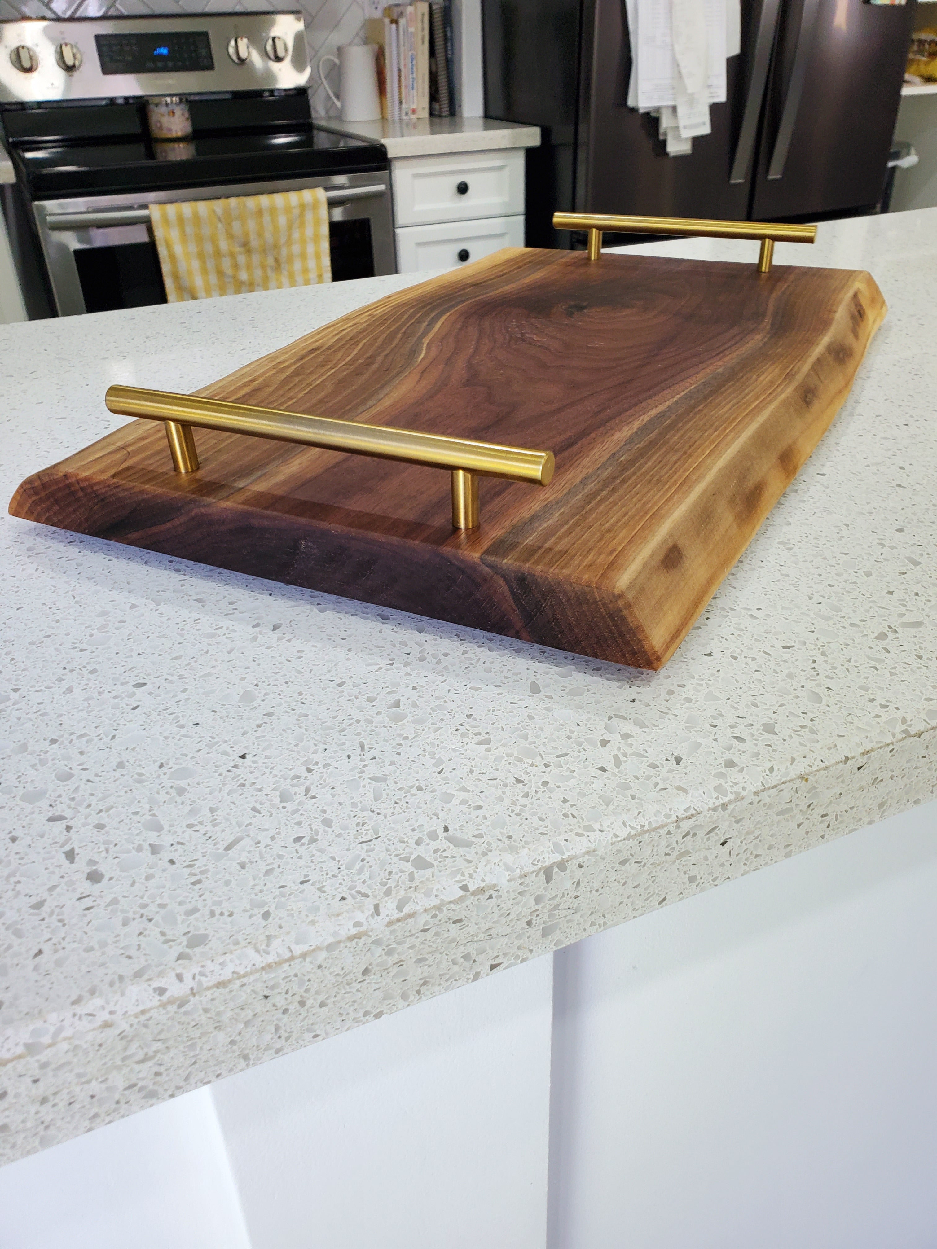 Serving Tray Board Live Edge Charcuterie Board For Serving Walnut Wood Food Tray For Dining