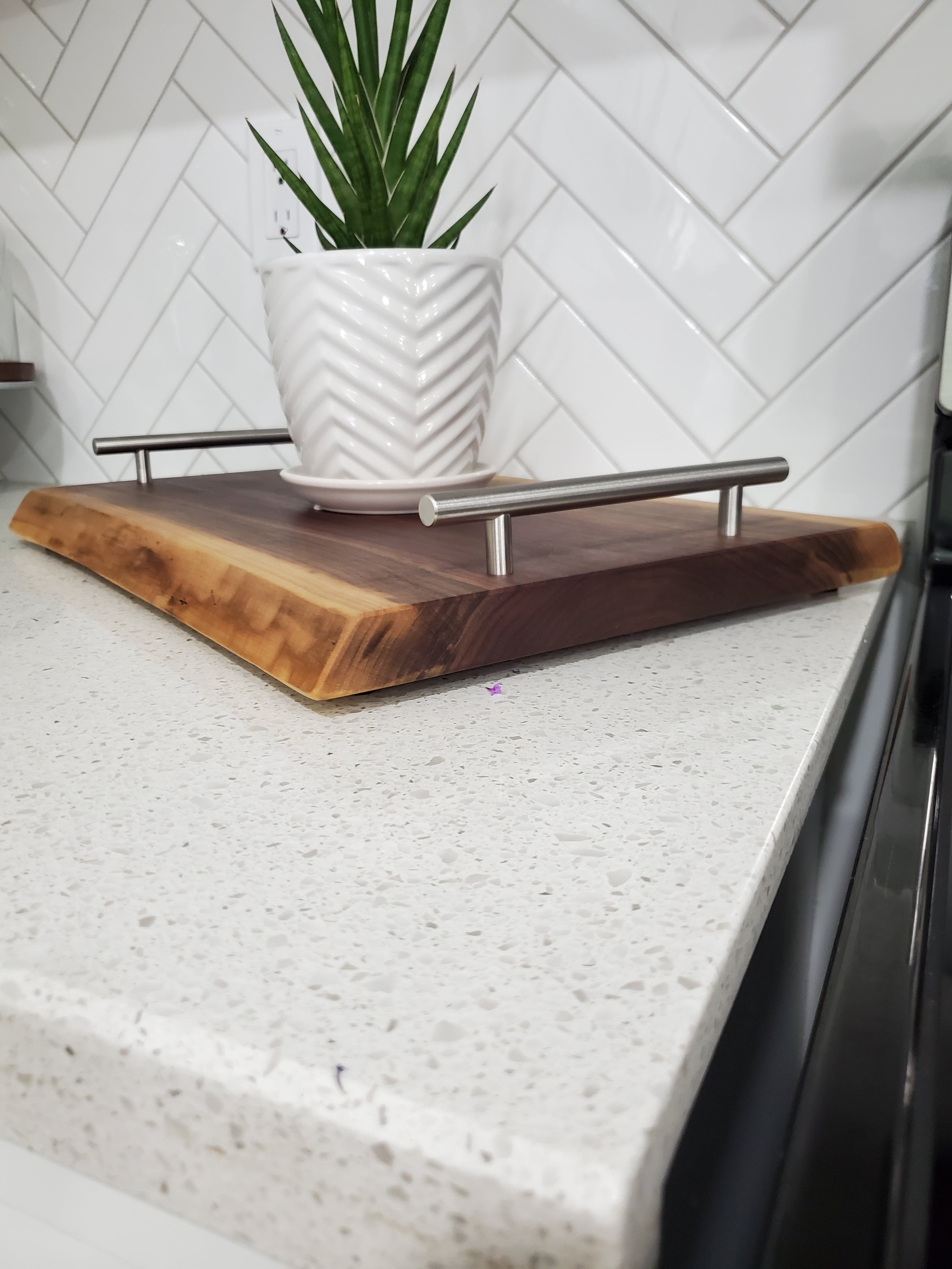 Serving Tray Board Live Edge Charcuterie Board For Serving Walnut Wood Food Tray For Dining