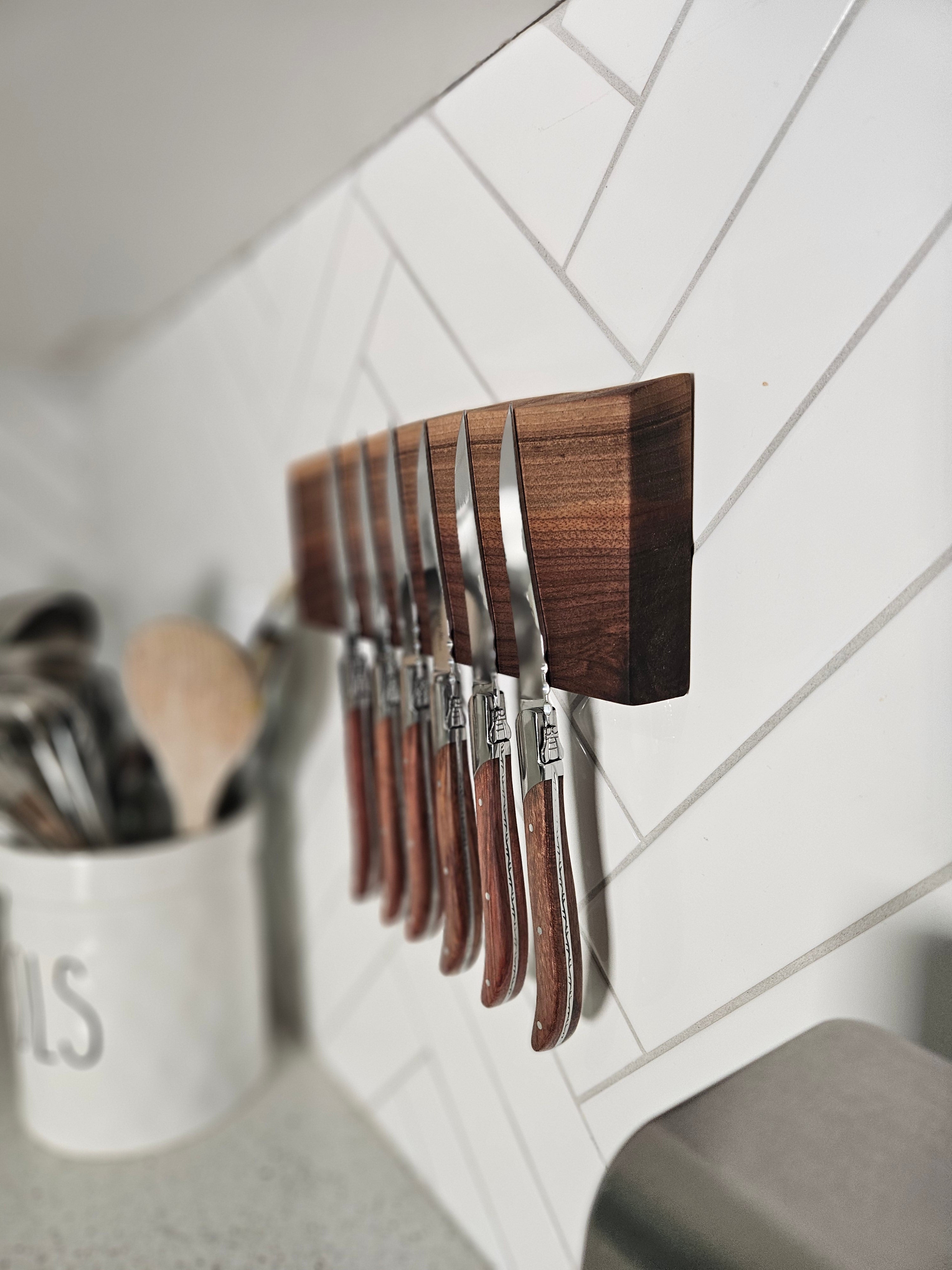 Live Edge Maple Wall Mounted Magnetic Knife Block