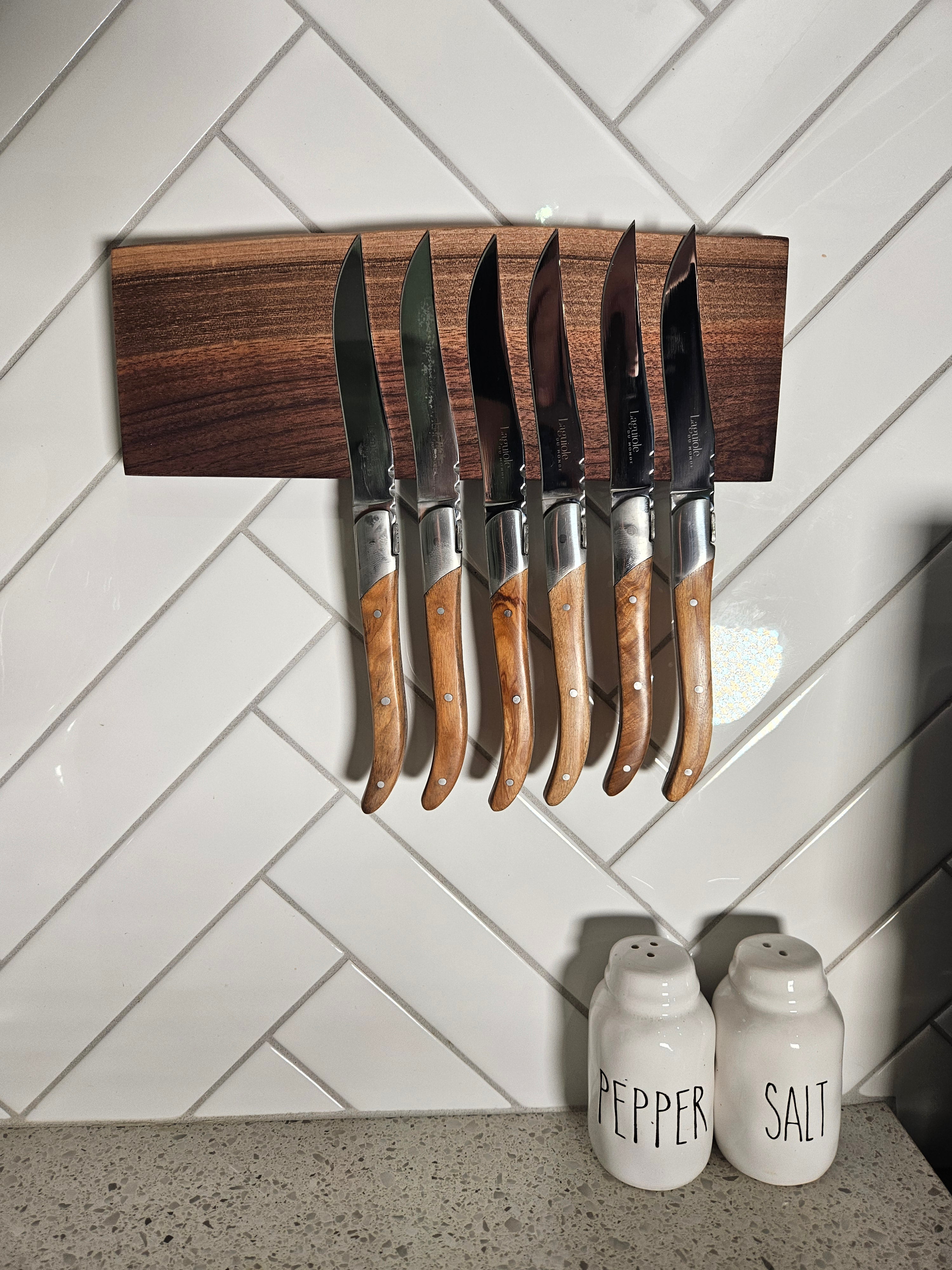 Live Edge Maple Wall Mounted Magnetic Knife Block