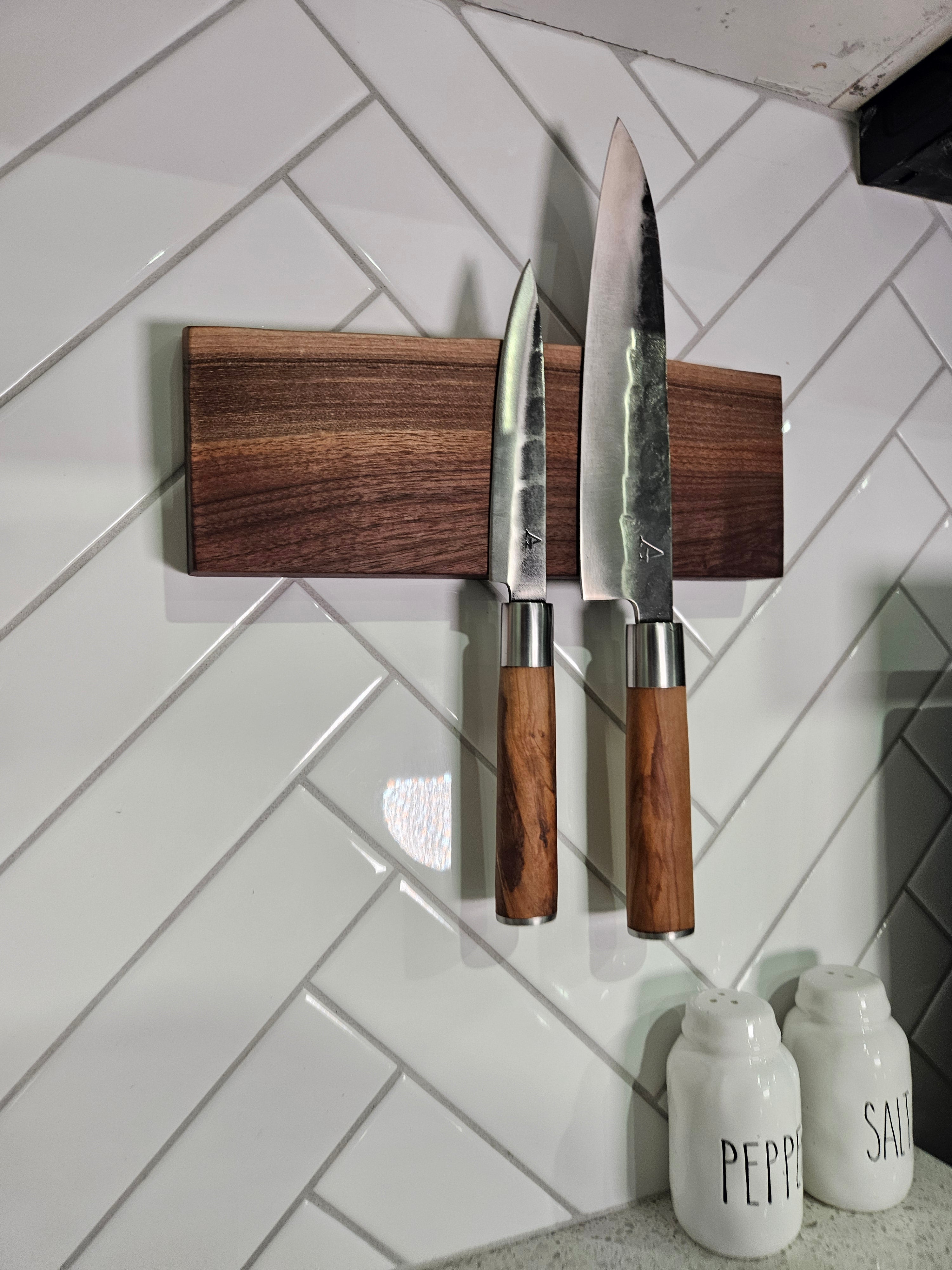 Live Edge Maple Wall Mounted Magnetic Knife Block