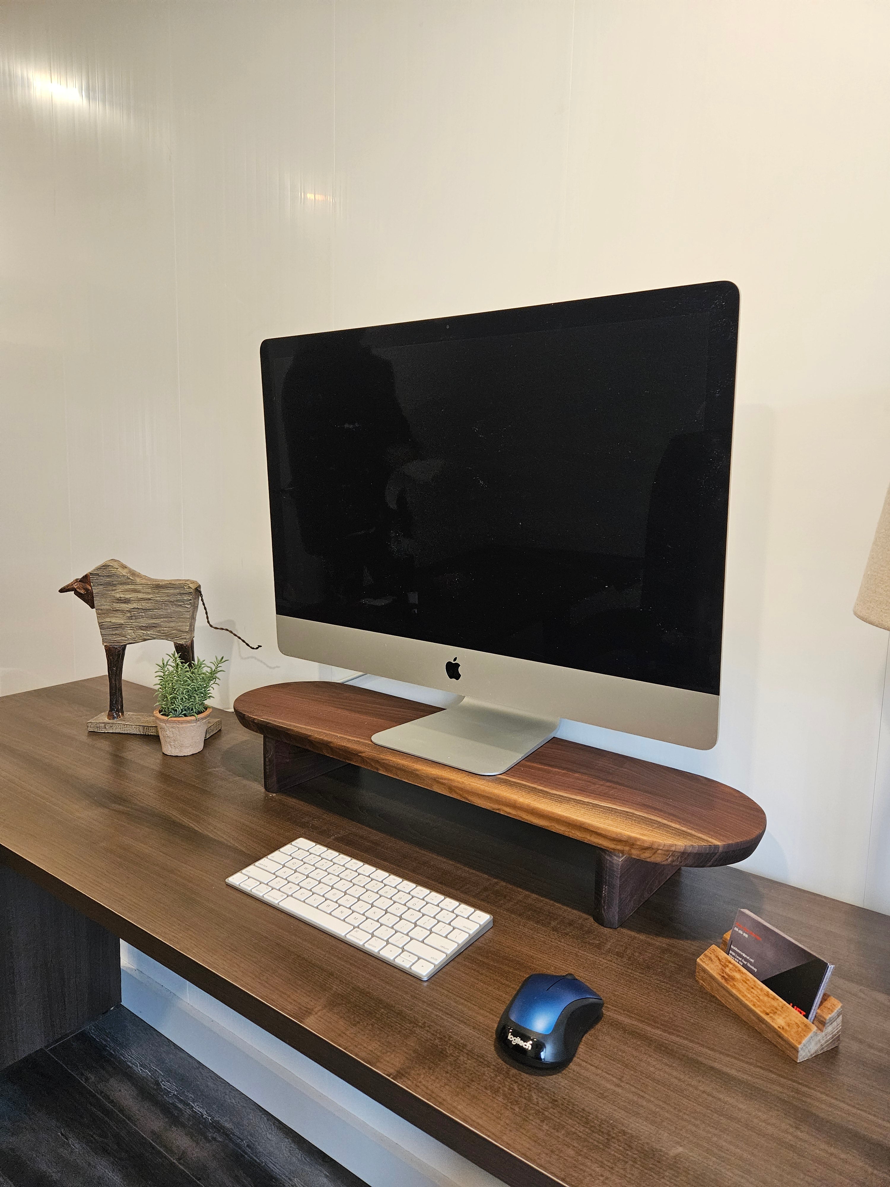 Modern Walnut Wood Monitor Stand