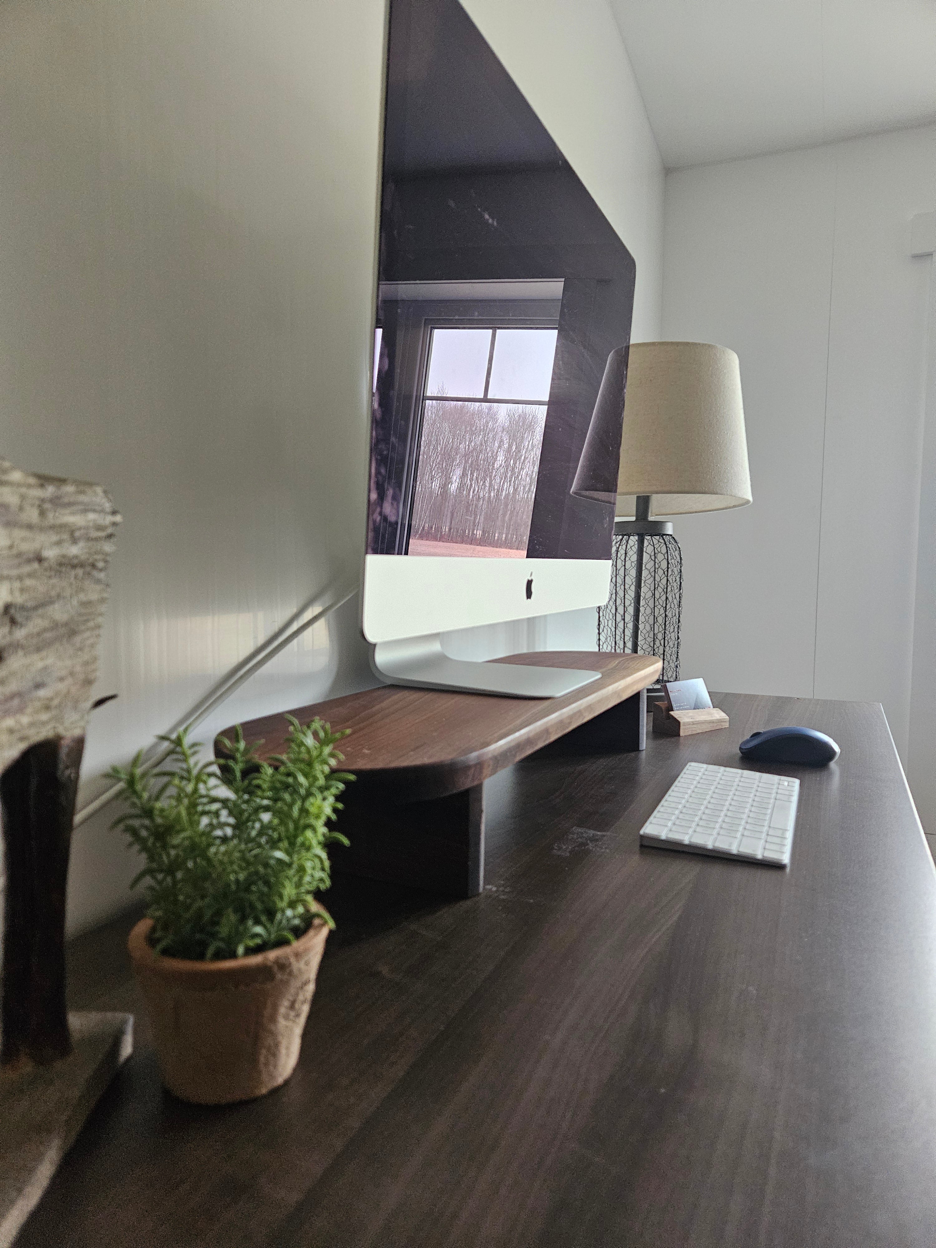 Modern Walnut Wood Monitor Stand