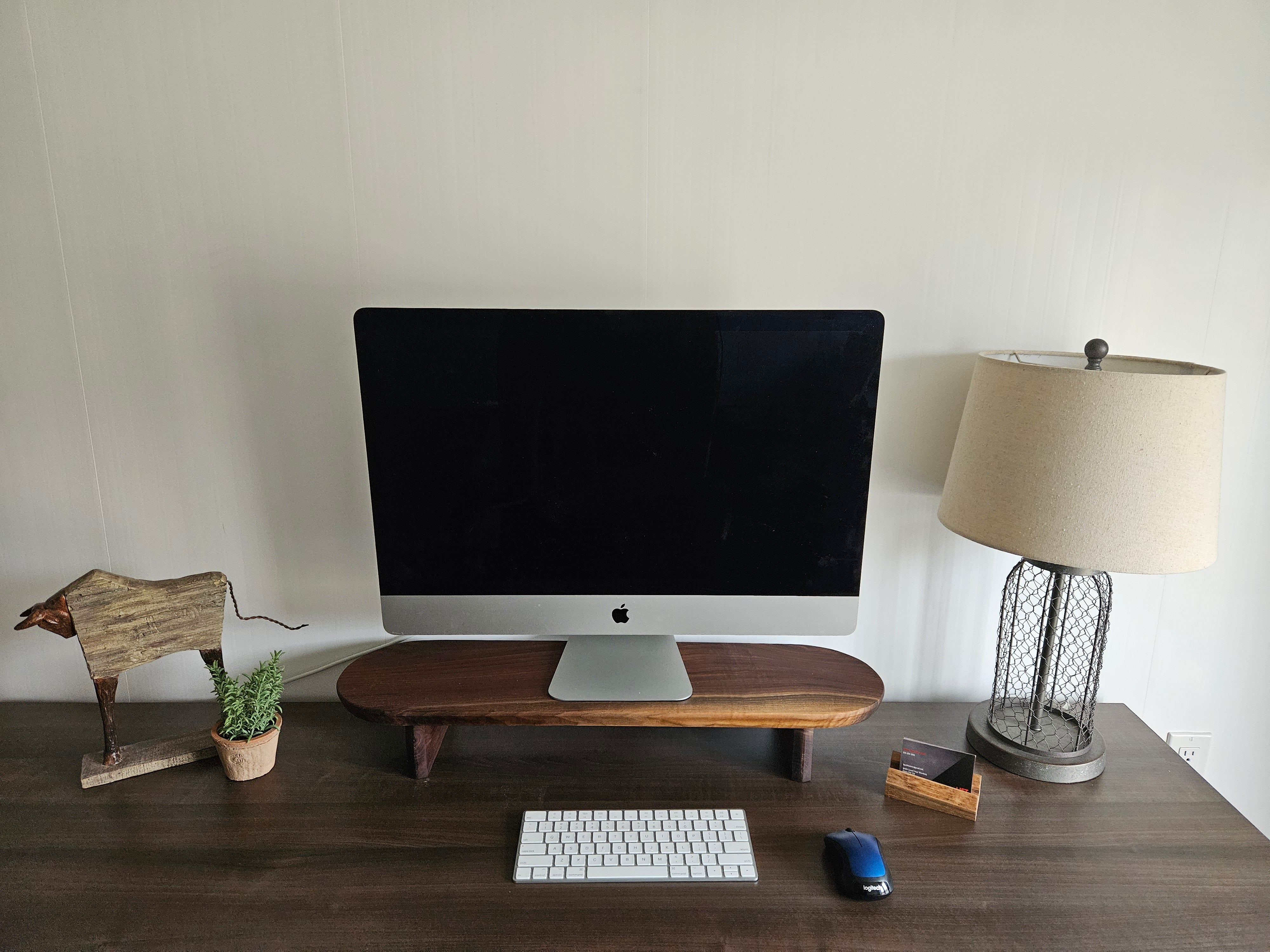 Modern Walnut Wood Monitor Stand
