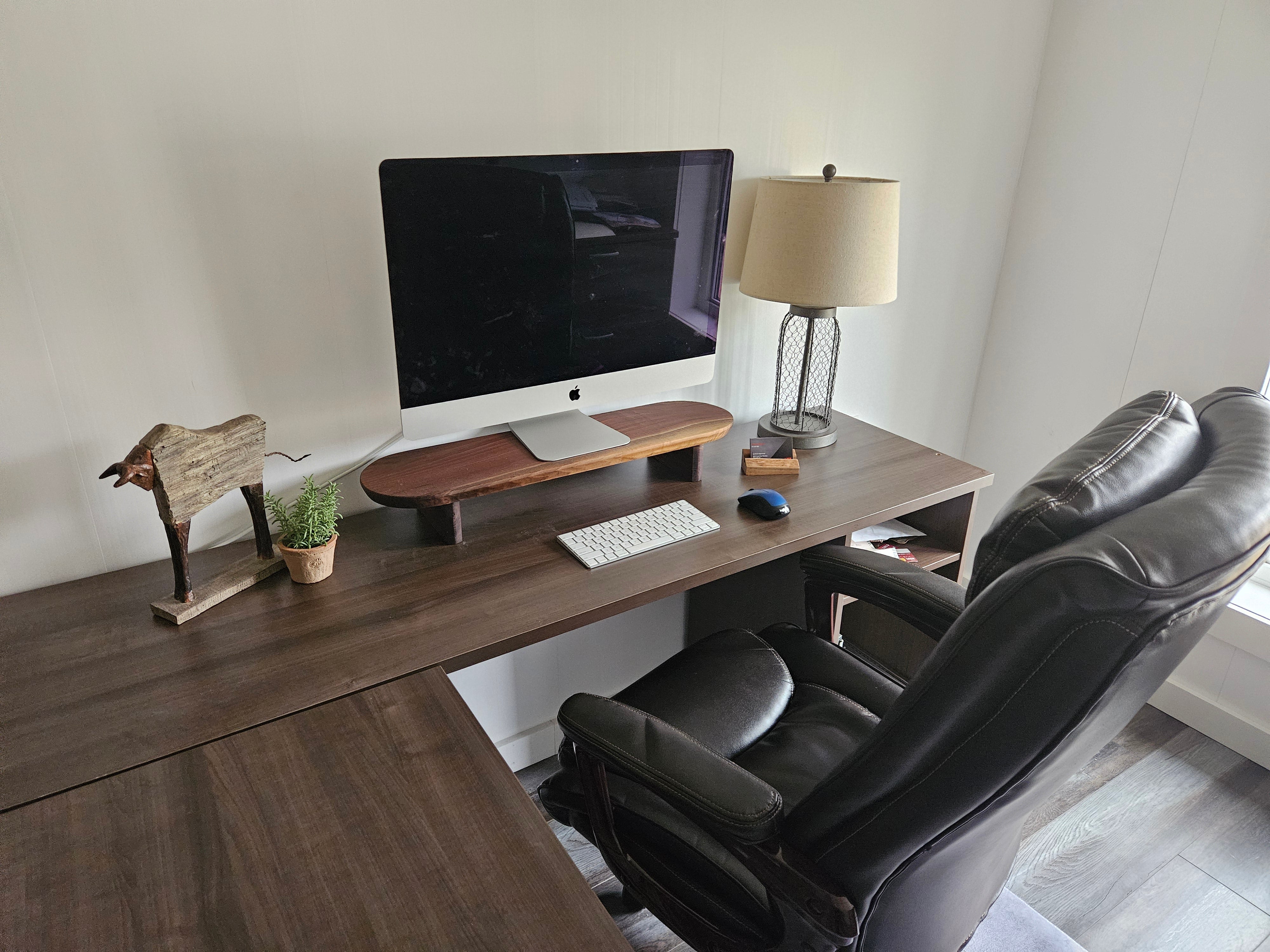Modern Walnut Wood Monitor Stand