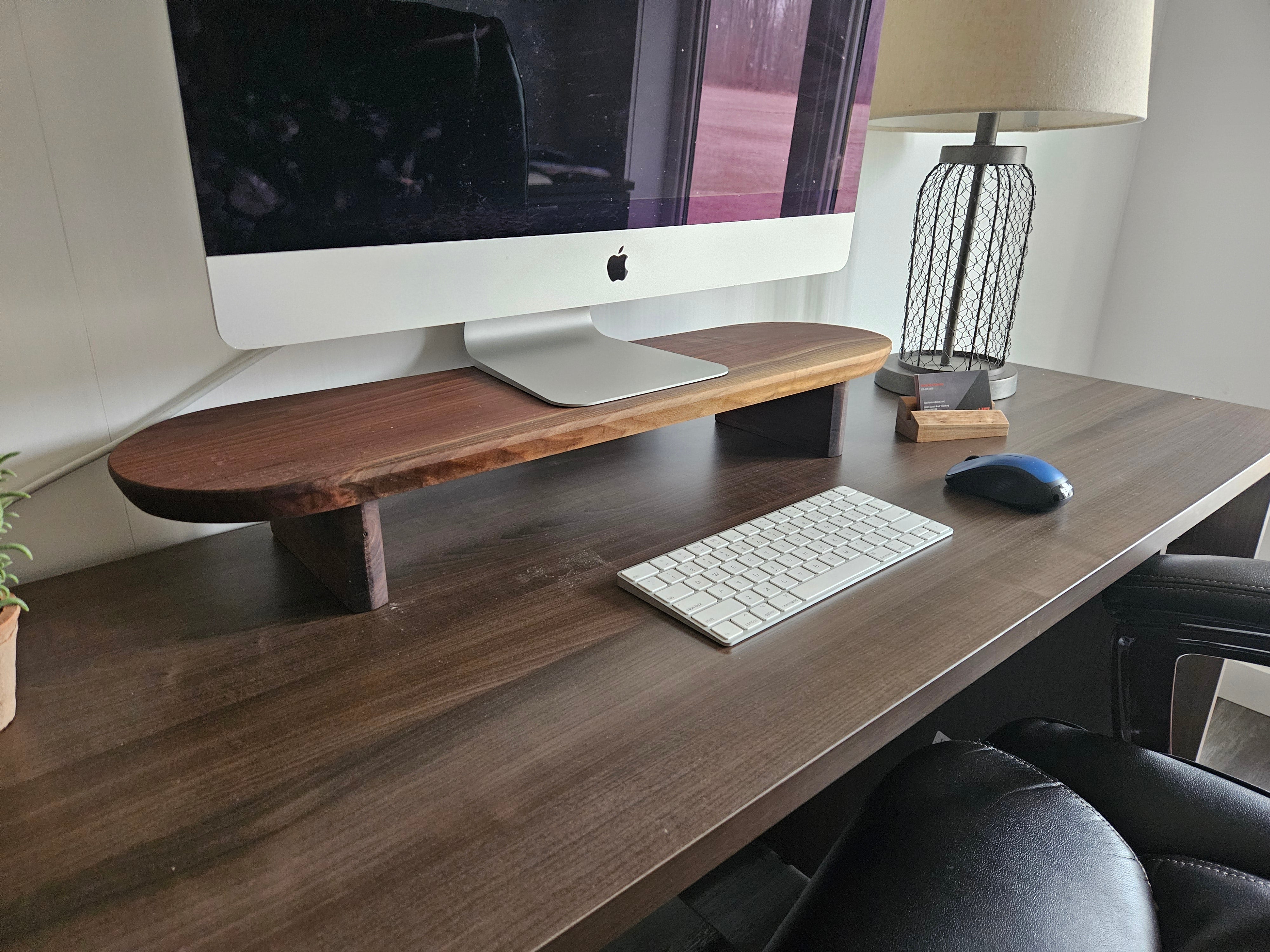 Modern Walnut Wood Monitor Stand