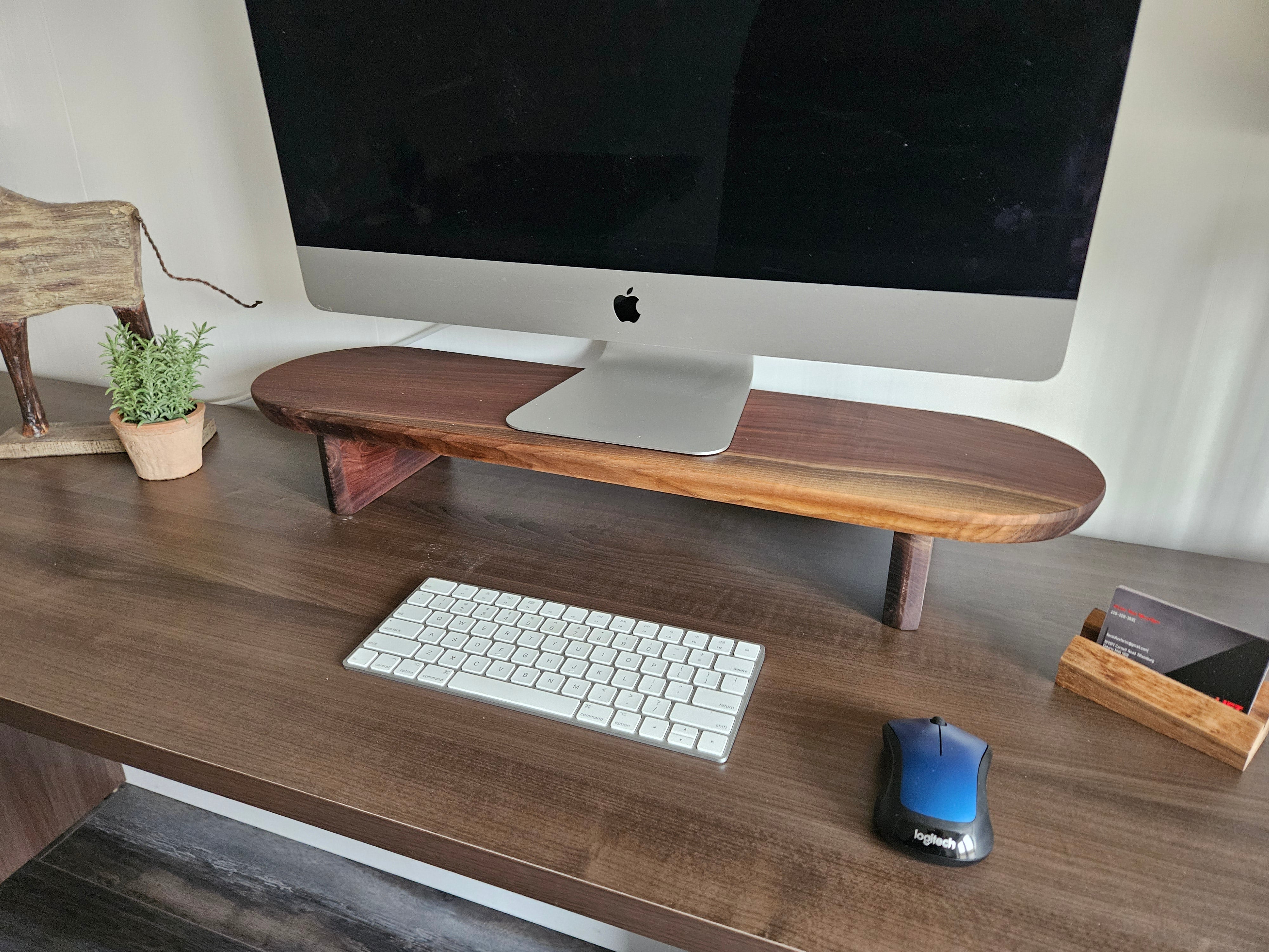Modern Walnut Wood Monitor Stand