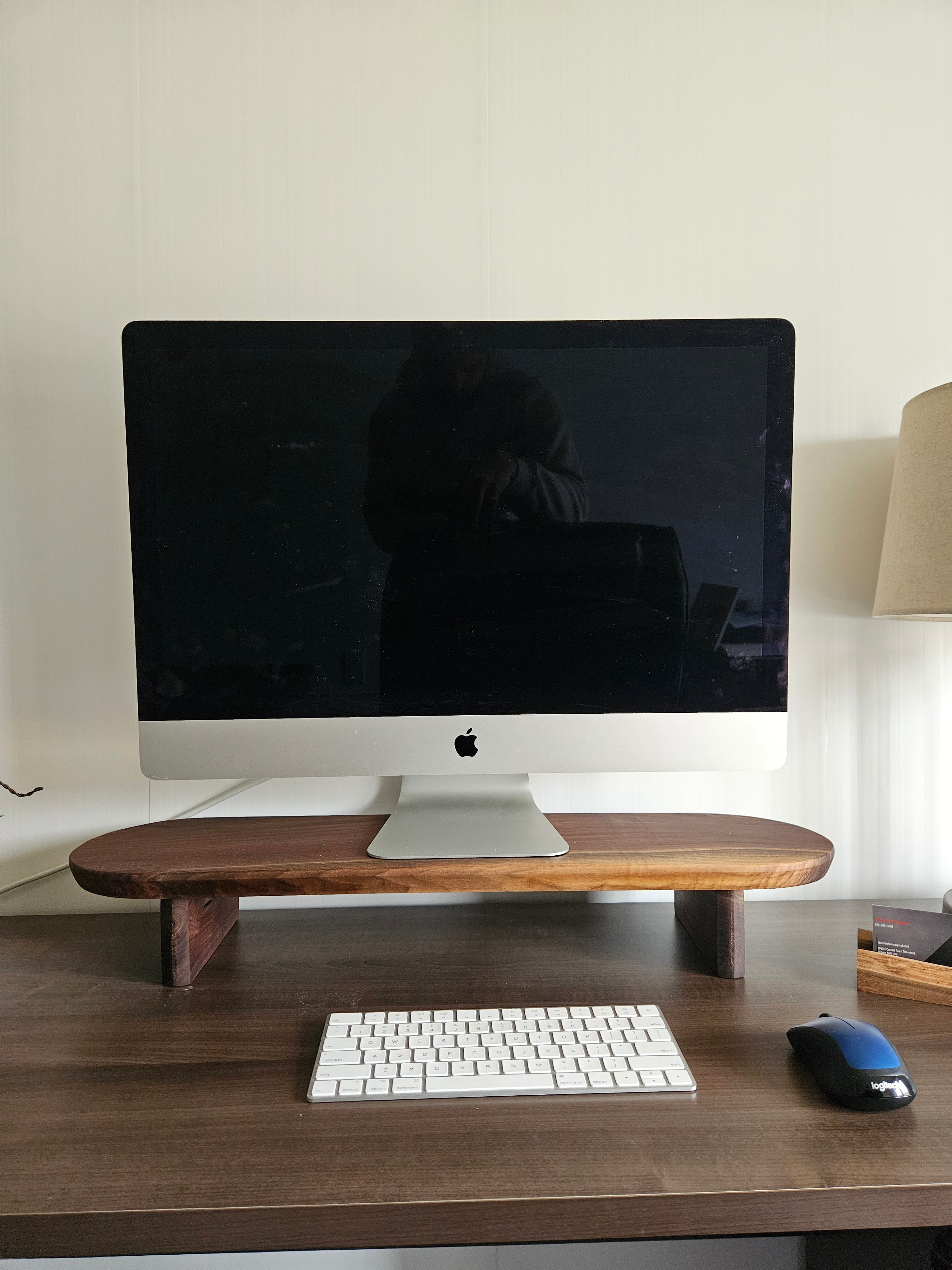 Modern Walnut Wood Monitor Stand