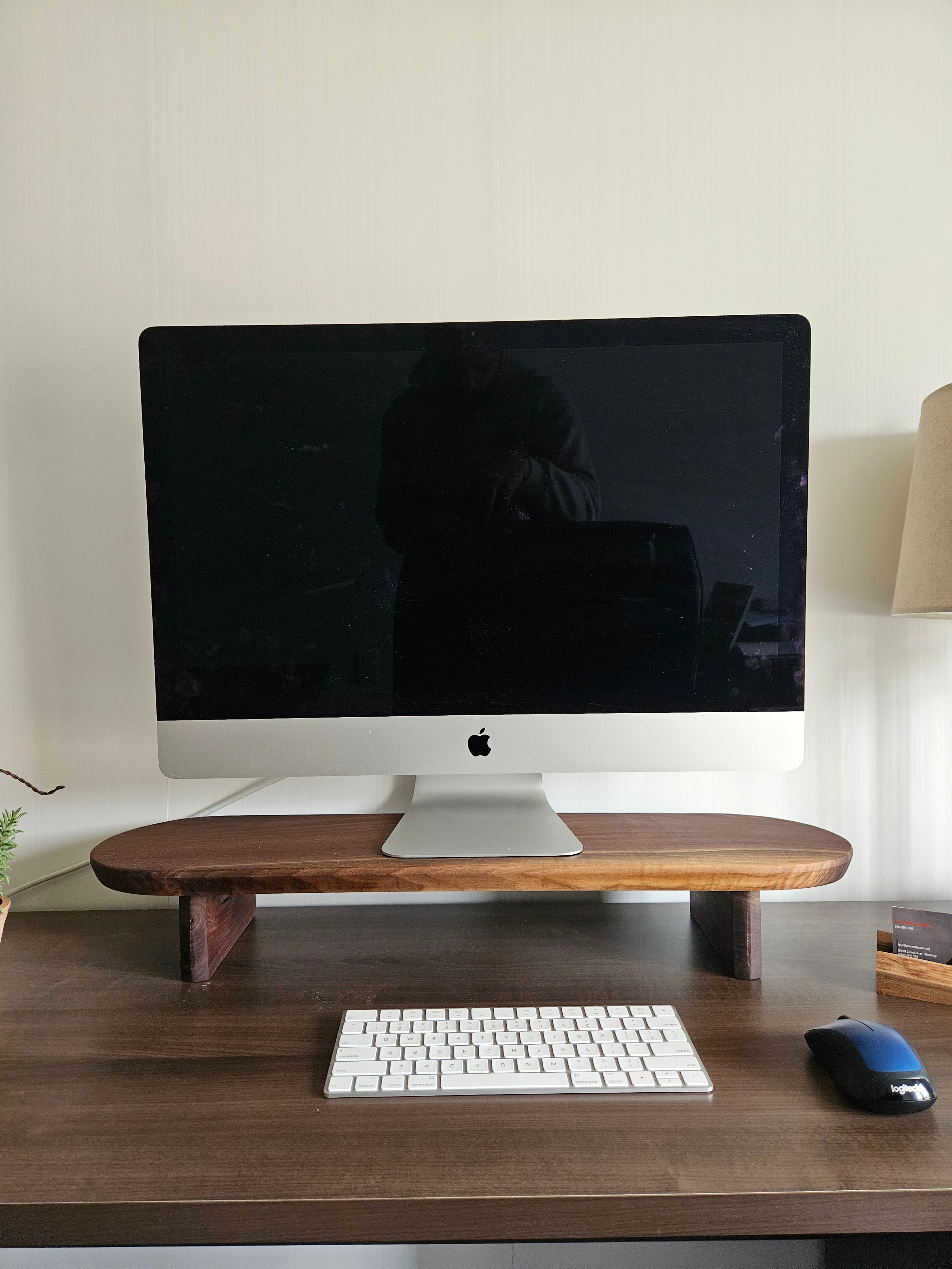 Modern Walnut Wood Monitor Stand