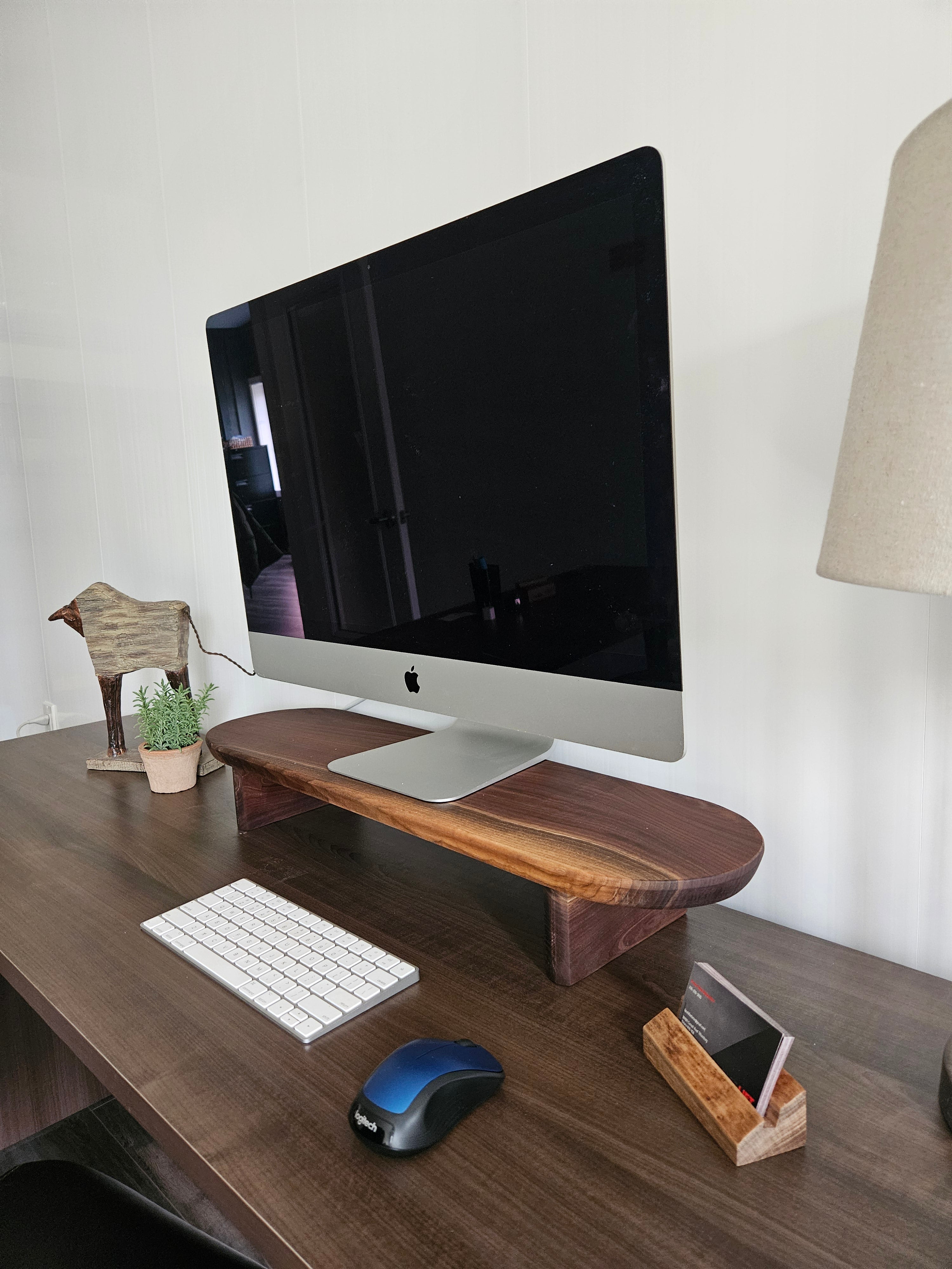 Office Desk Wood Screen Stand
