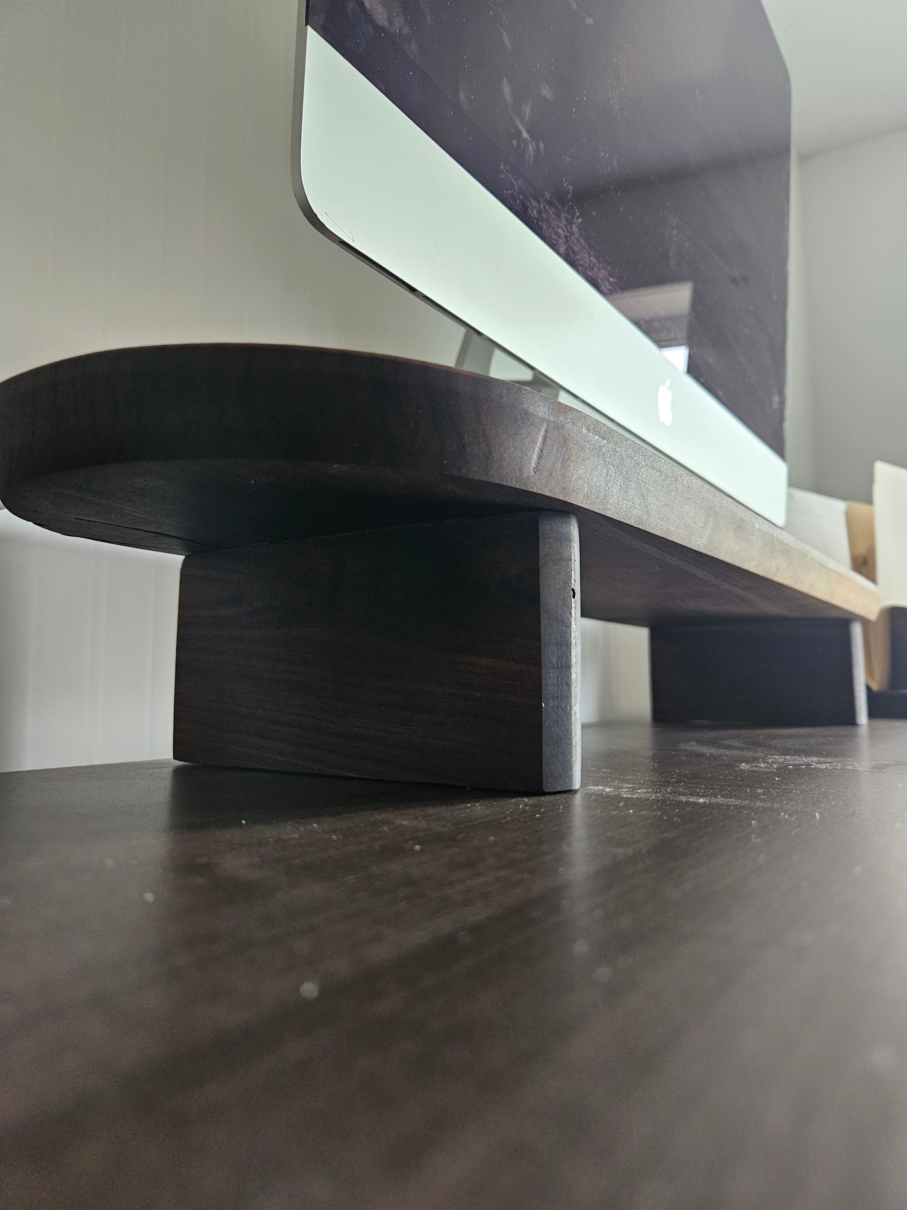 Modern Walnut Wood Monitor Stand