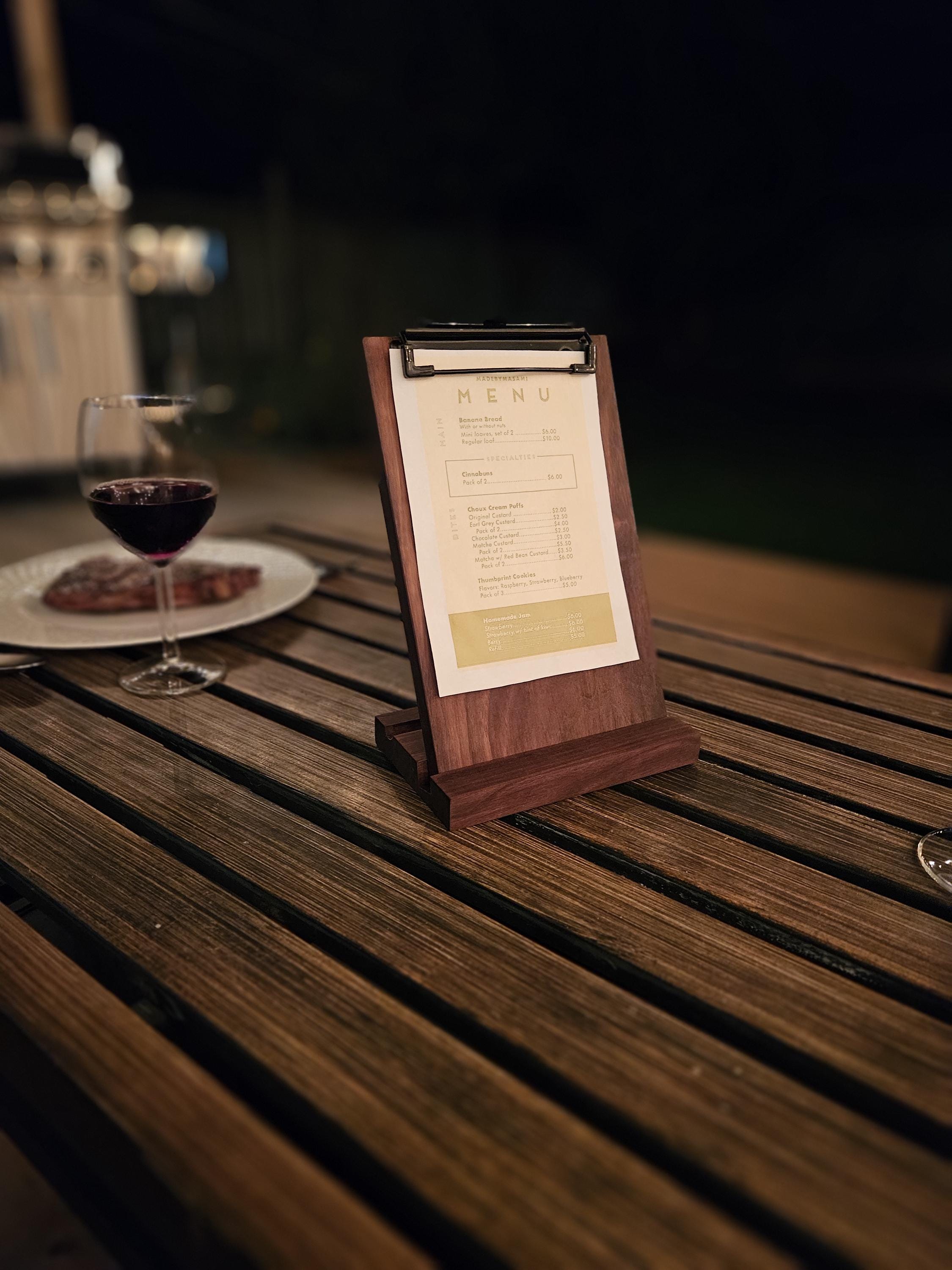 Menu Board Clip Board Walnut Wood Restaurant Menu Board For Menu