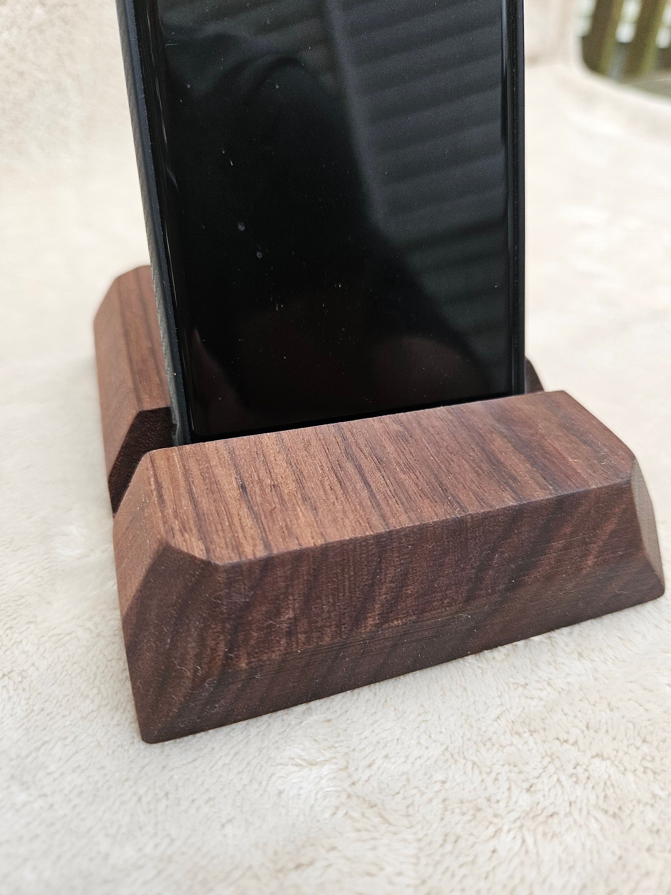 Wood Phone Stand Walnut Wood Phone Holder For Desk Accessory