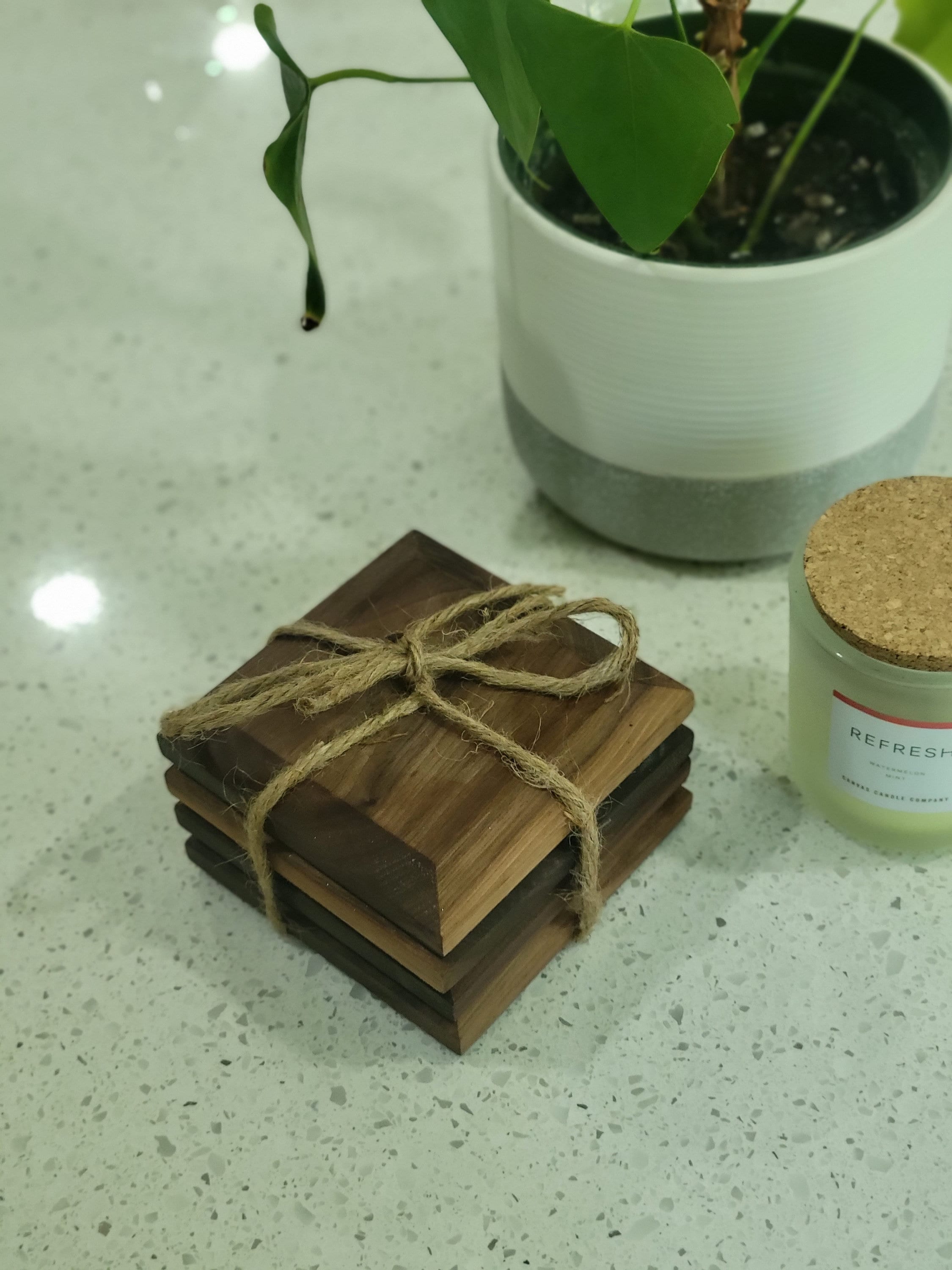 Wood Coaster Set For Hot Drink Walnut Wood Coasters Set Of 4 Coasters