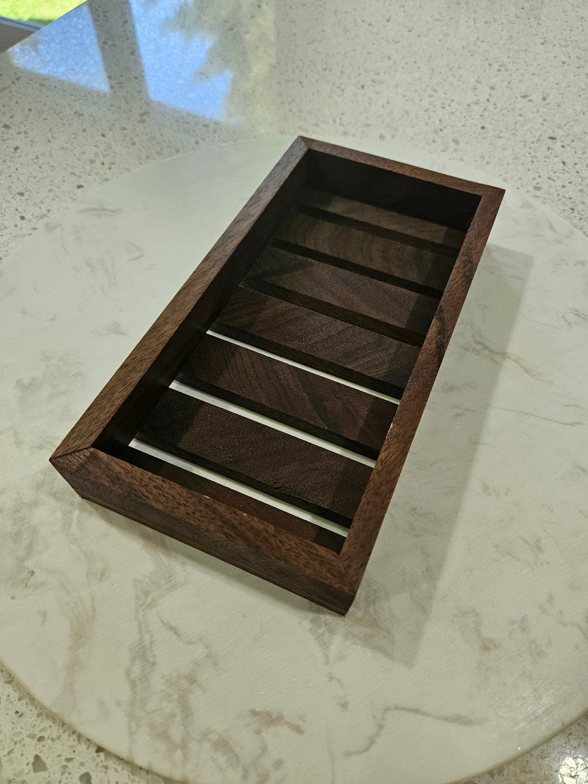 Walnut Wood Vanity Organizer Tray
