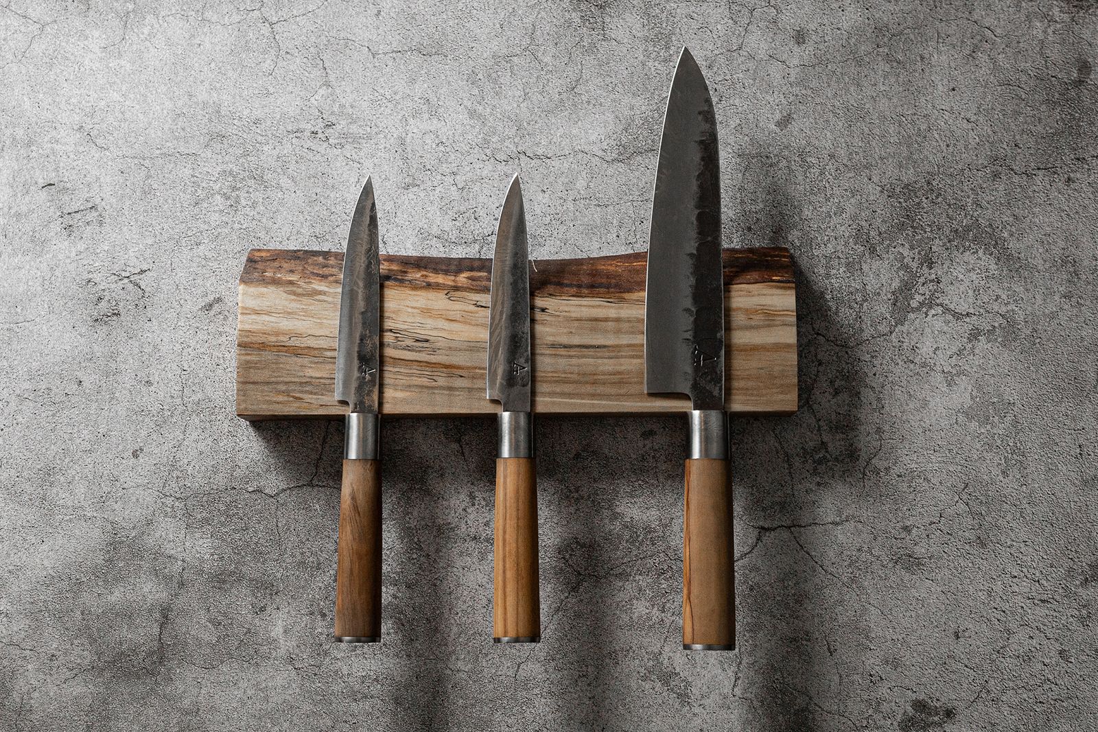 Live Edge Maple Wall Mounted Magnetic Knife Block
