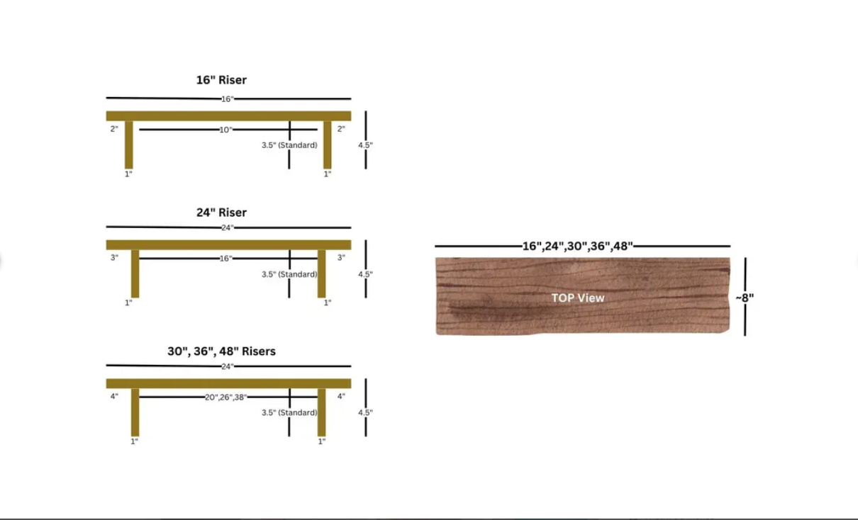 Live Edge Walnut Monitor Riser