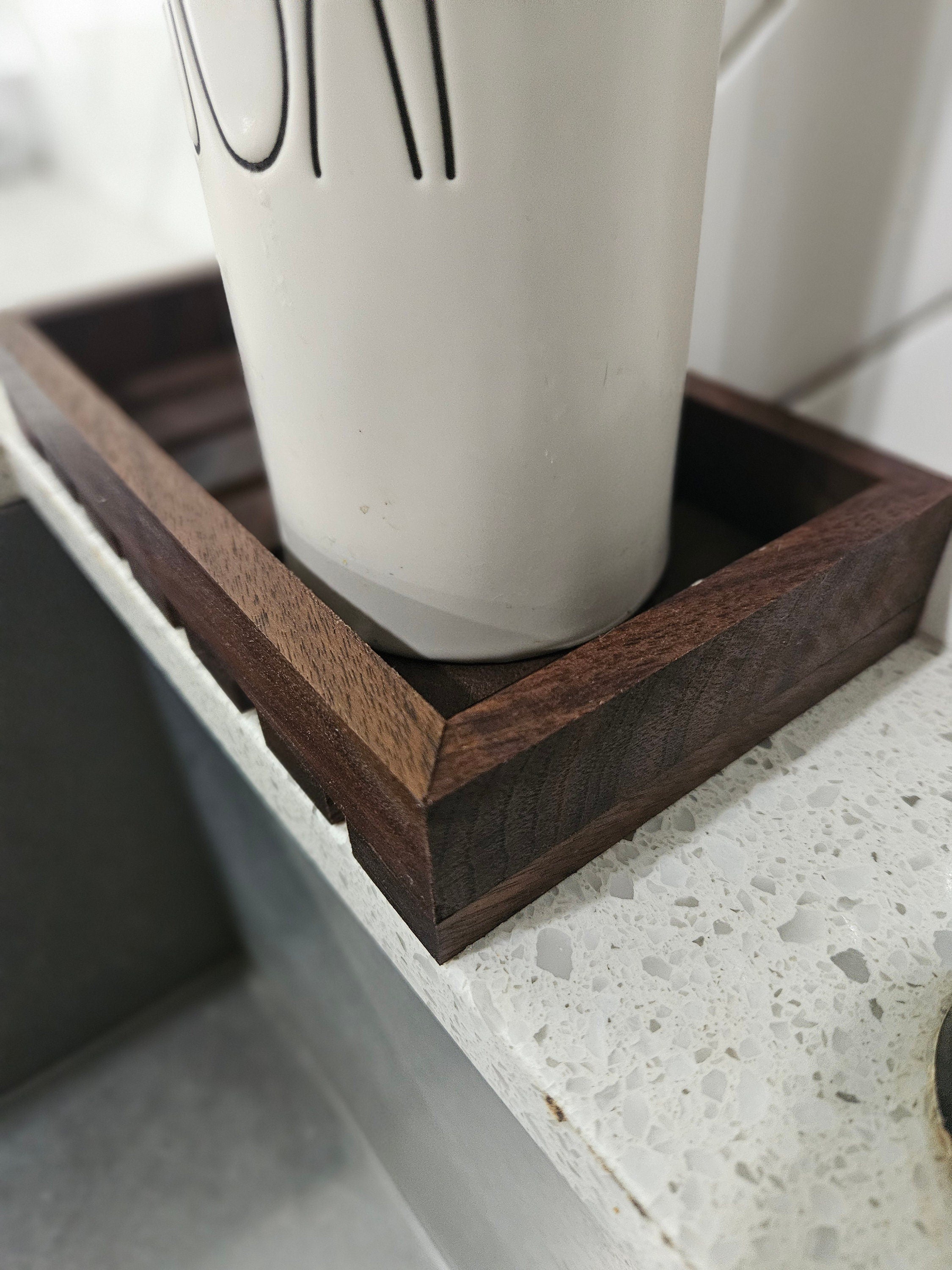 Walnut Wood Vanity Organizer Tray